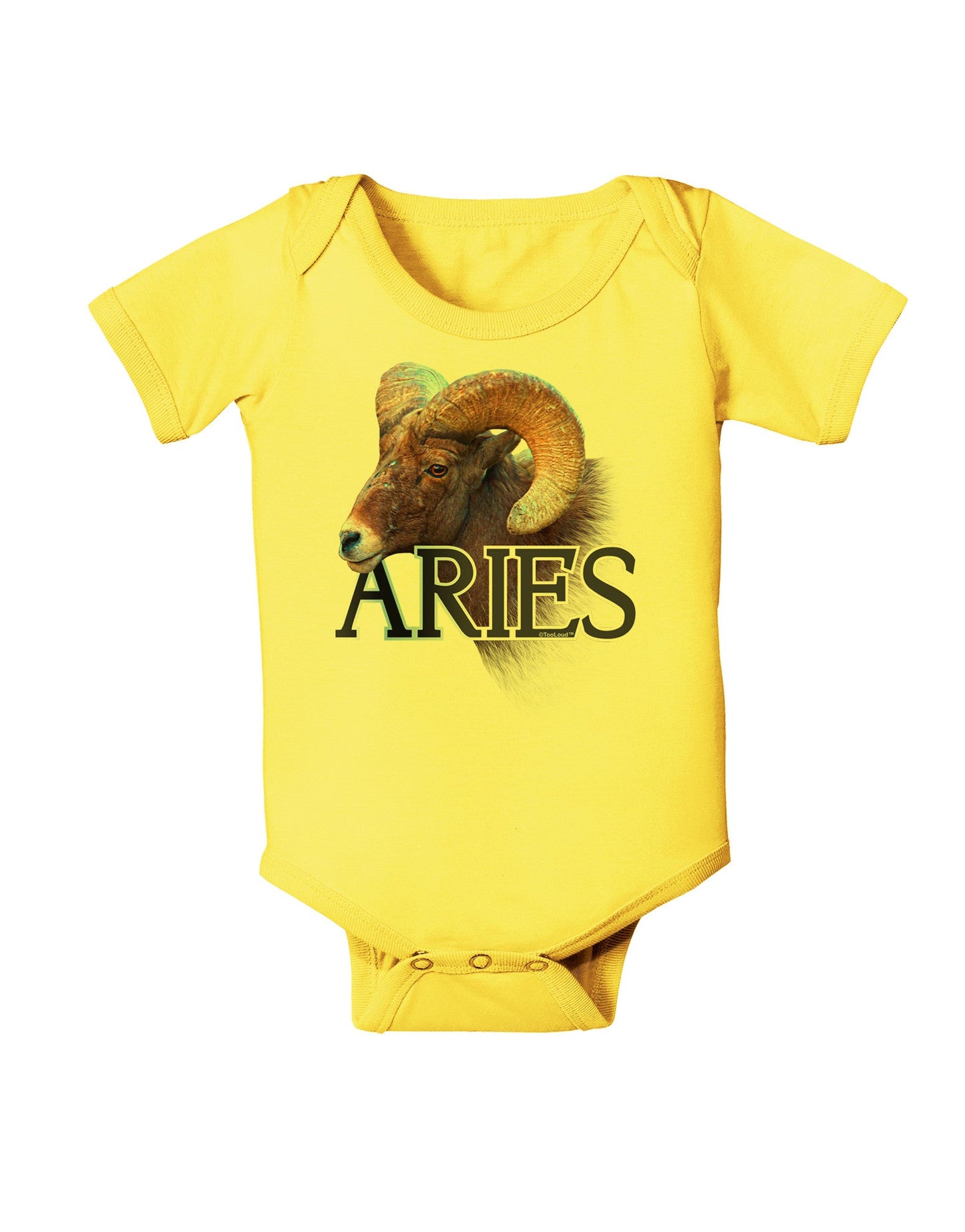 Majestic Aries Picture Baby Romper Bodysuit-Baby Romper-TooLoud-Yellow-06-Months-Davson Sales