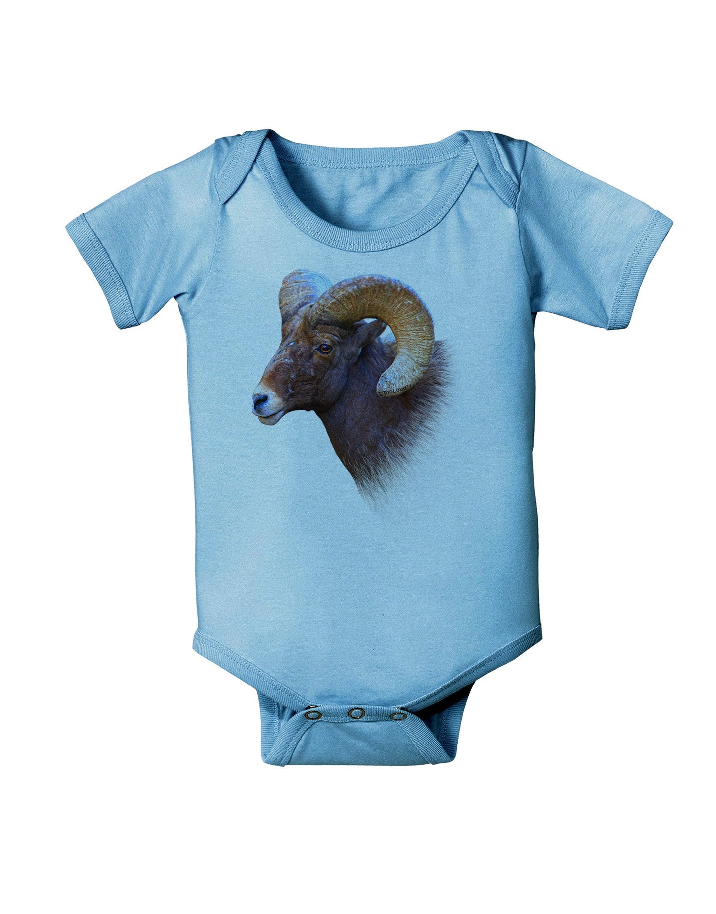 Majestic Bighorn Ram Baby Romper Bodysuit-Baby Romper-TooLoud-LightBlue-06-Months-Davson Sales