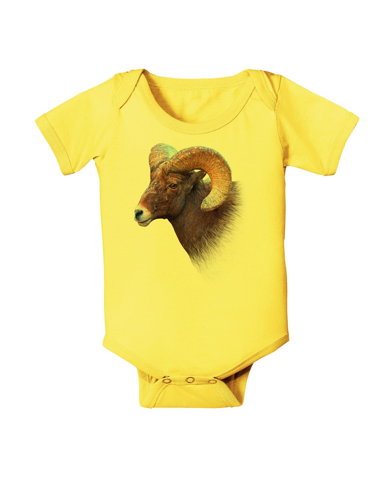 Majestic Bighorn Ram Baby Romper Bodysuit-Baby Romper-TooLoud-Yellow-06-Months-Davson Sales