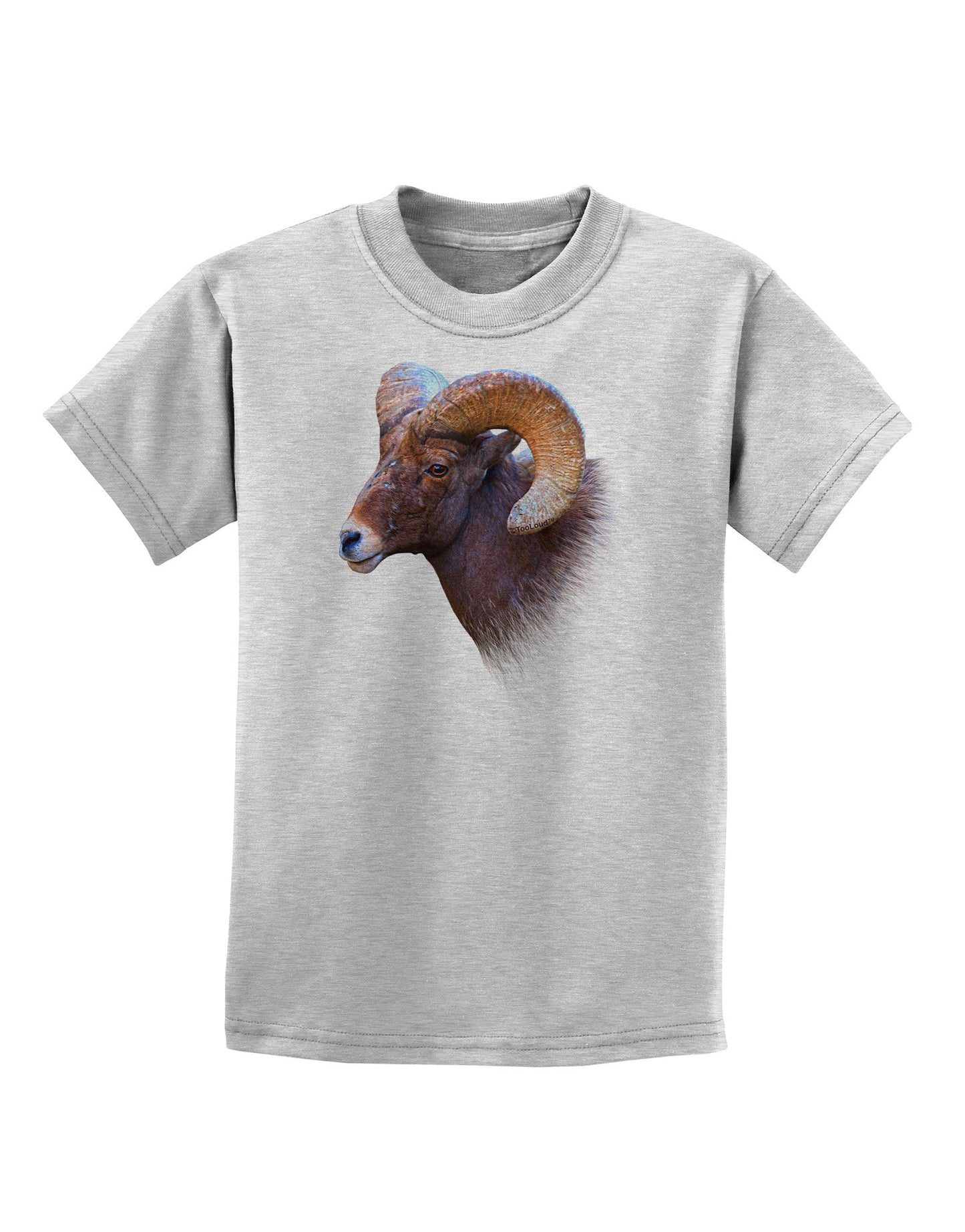 Majestic Bighorn Ram Childrens T-Shirt-Childrens T-Shirt-TooLoud-AshGray-X-Small-Davson Sales