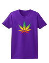 Marijuana Leaf Rastafarian Colors Womens Dark T-Shirt-Womens T-Shirt-TooLoud-Purple-X-Small-Davson Sales