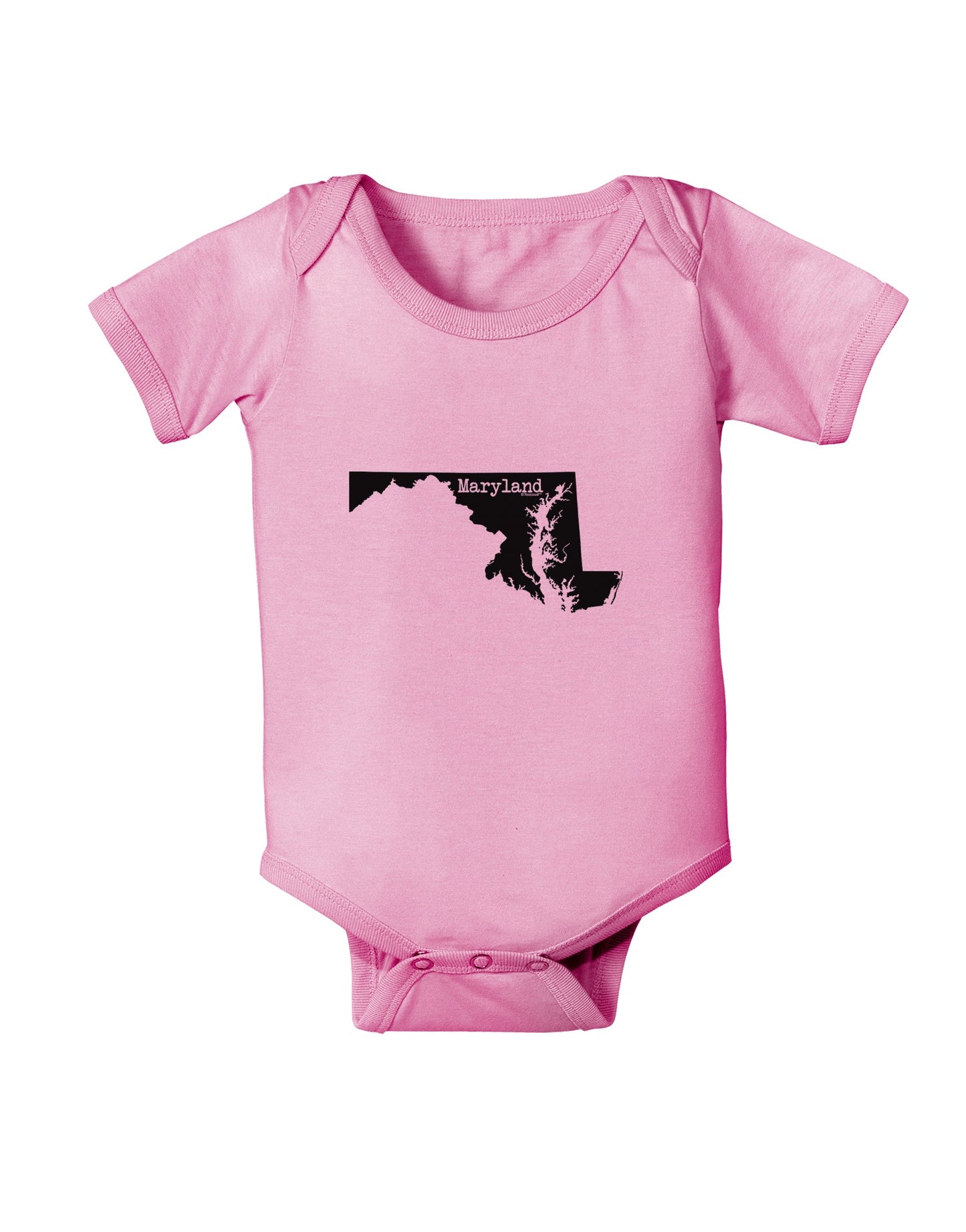 Maryland - United States Shape Baby Romper Bodysuit by TooLoud-Baby Romper-TooLoud-Light-Pink-06-Months-Davson Sales