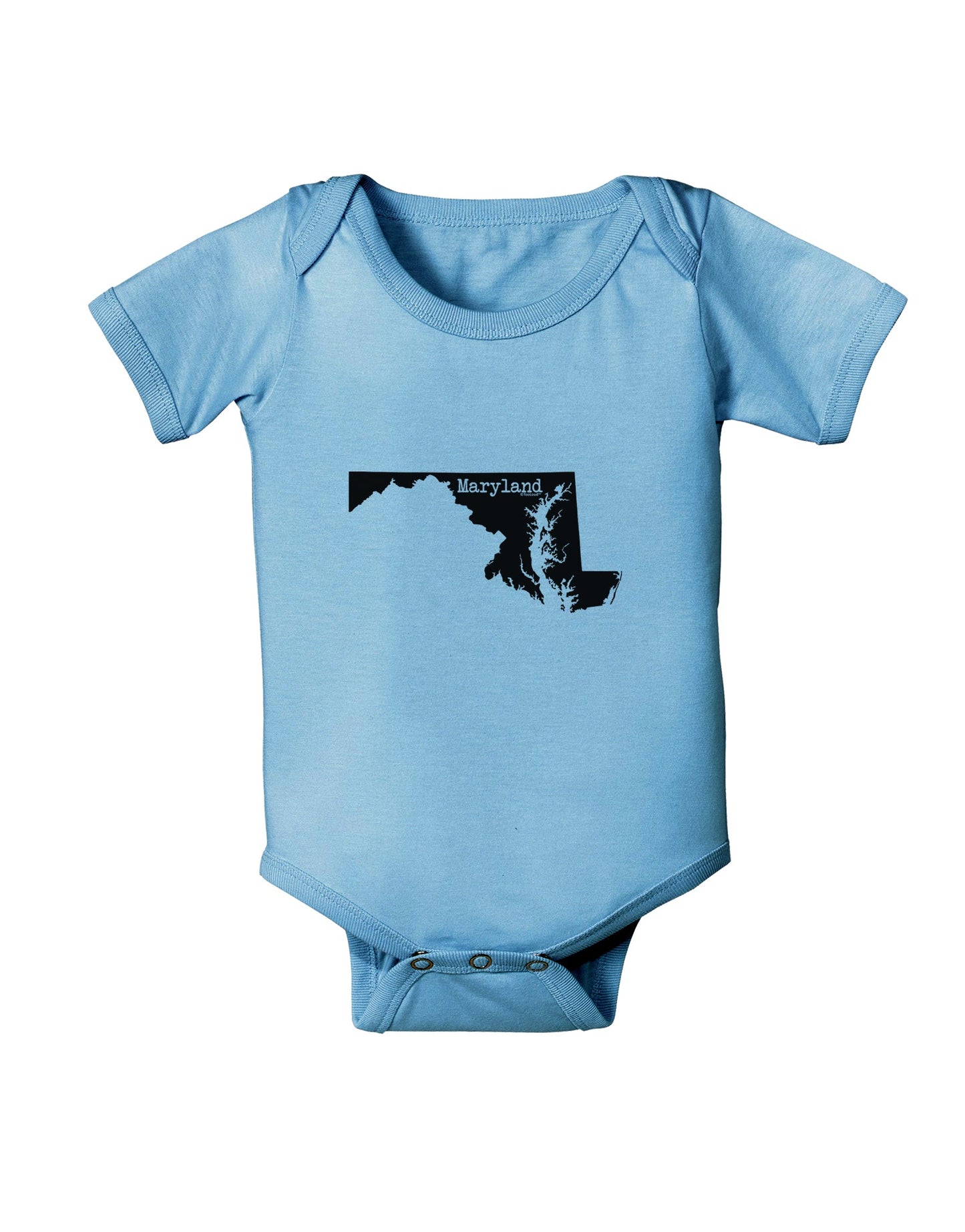 Maryland - United States Shape Baby Romper Bodysuit by TooLoud-Baby Romper-TooLoud-Light-Blue-06-Months-Davson Sales