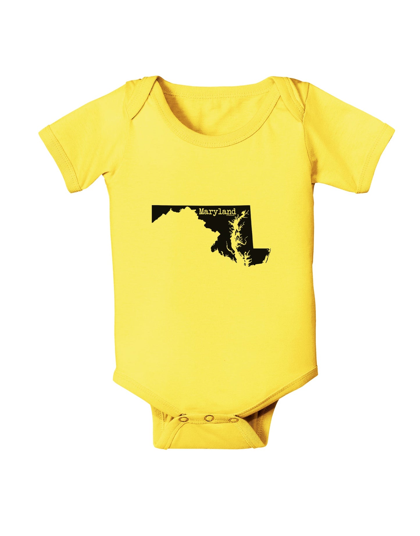 Maryland - United States Shape Baby Romper Bodysuit by TooLoud-Baby Romper-TooLoud-Yellow-06-Months-Davson Sales