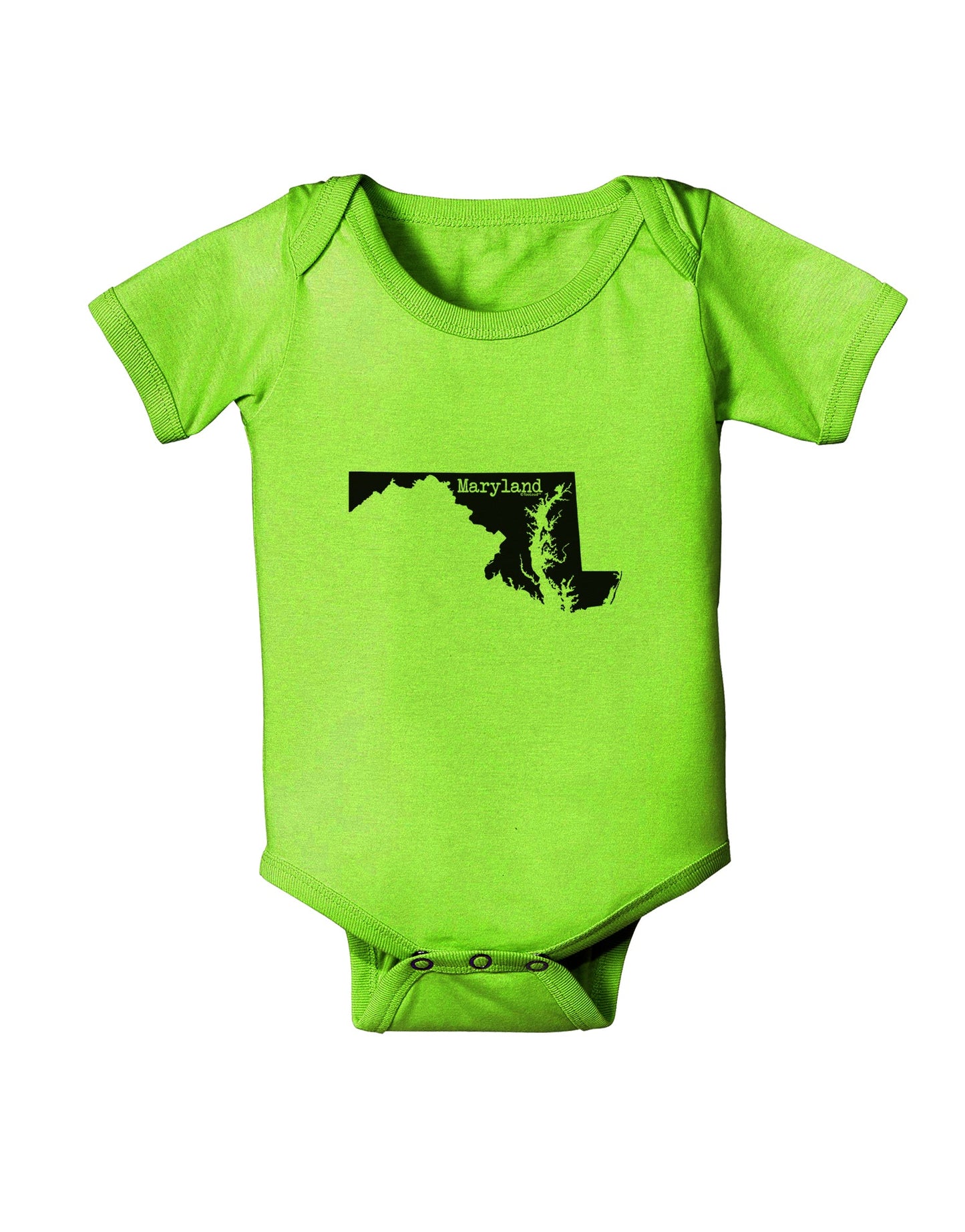 Maryland - United States Shape Baby Romper Bodysuit by TooLoud-Baby Romper-TooLoud-Lime-Green-06-Months-Davson Sales