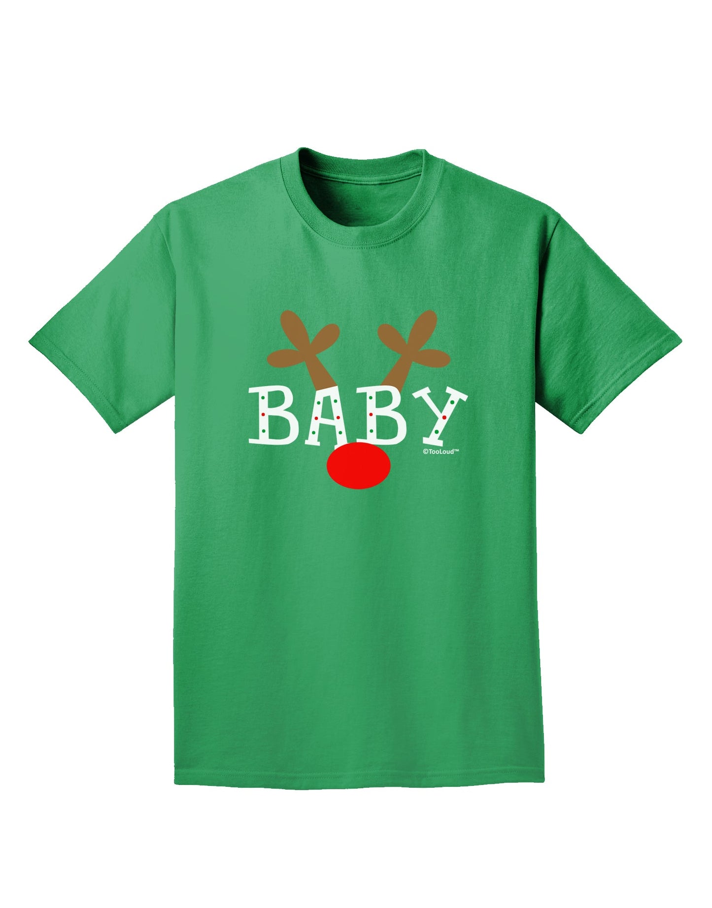 Matching Family Christmas Design - Reindeer - Baby Adult Dark T-Shirt by TooLoud-Mens T-Shirt-TooLoud-Kelly-Green-Small-Davson Sales