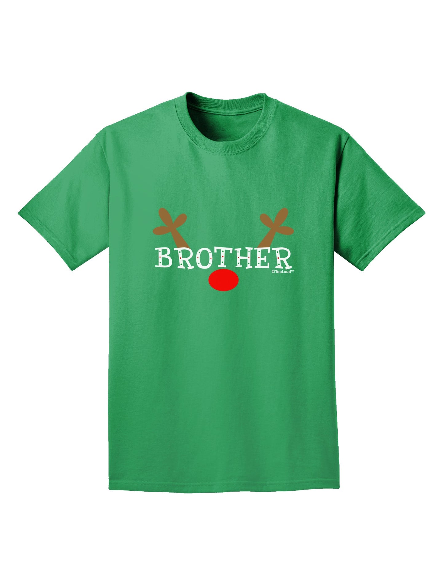 Matching Family Christmas Design - Reindeer - Brother Adult Dark T-Shirt by TooLoud-Mens T-Shirt-TooLoud-Kelly-Green-Small-Davson Sales