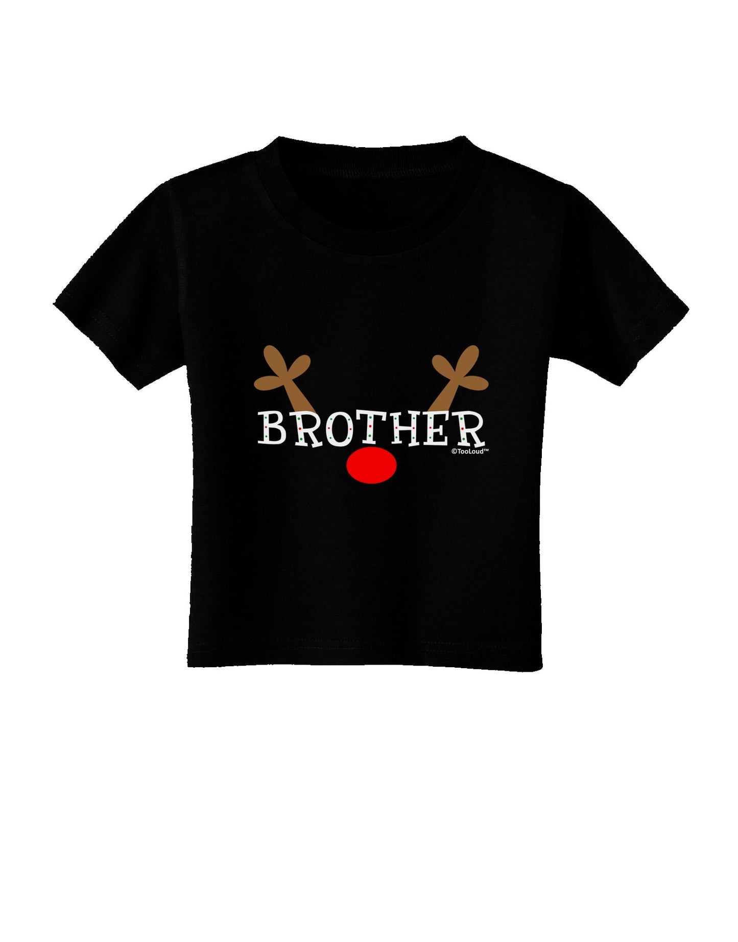 Matching Family Christmas Design - Reindeer - Brother Toddler T-Shirt Dark by TooLoud-Toddler T-Shirt-TooLoud-Black-2T-Davson Sales