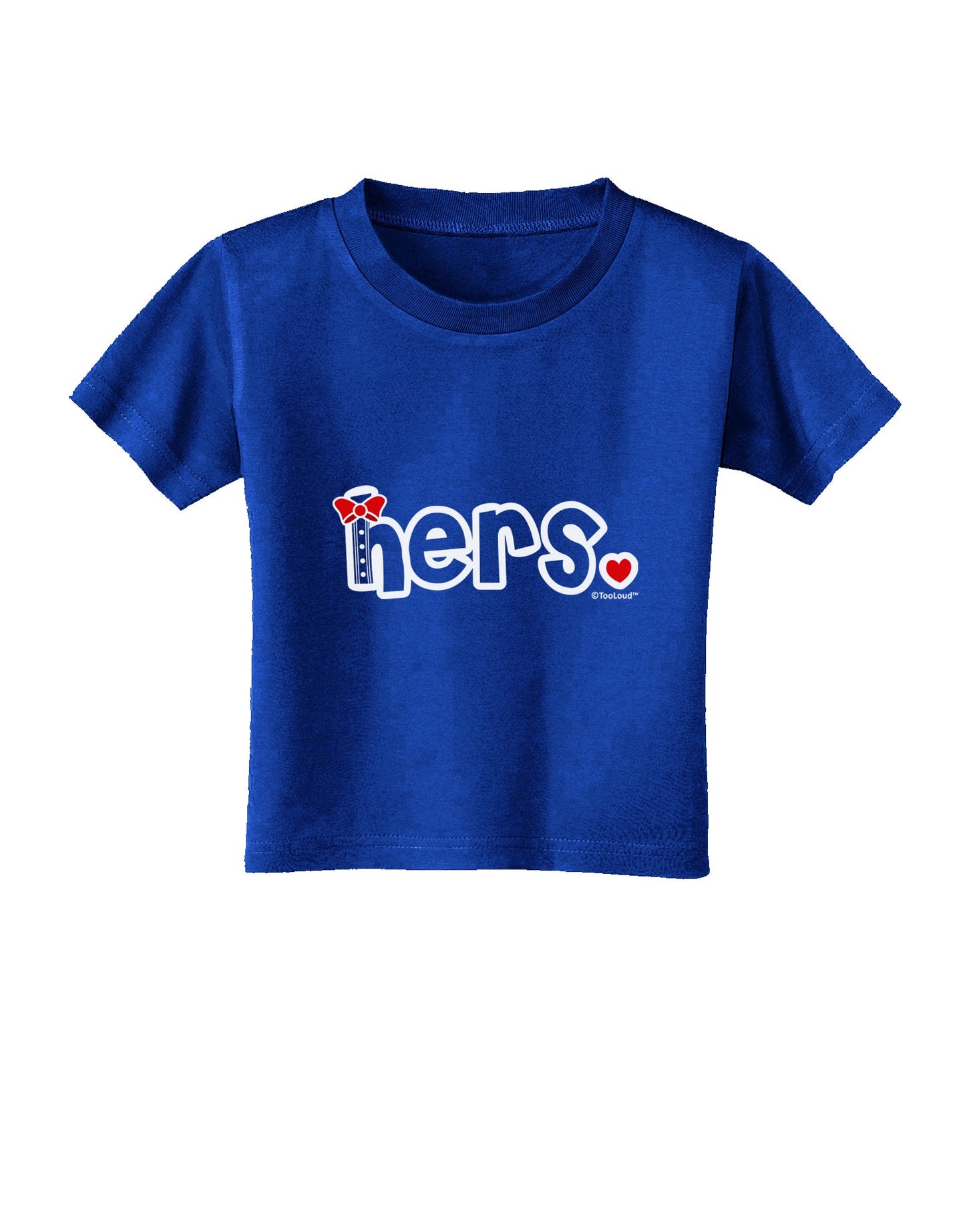 Matching His and Hers Design - Hers - Red Bow Tie Toddler T-Shirt Dark by TooLoud-Toddler T-Shirt-TooLoud-Royal-Blue-2T-Davson Sales