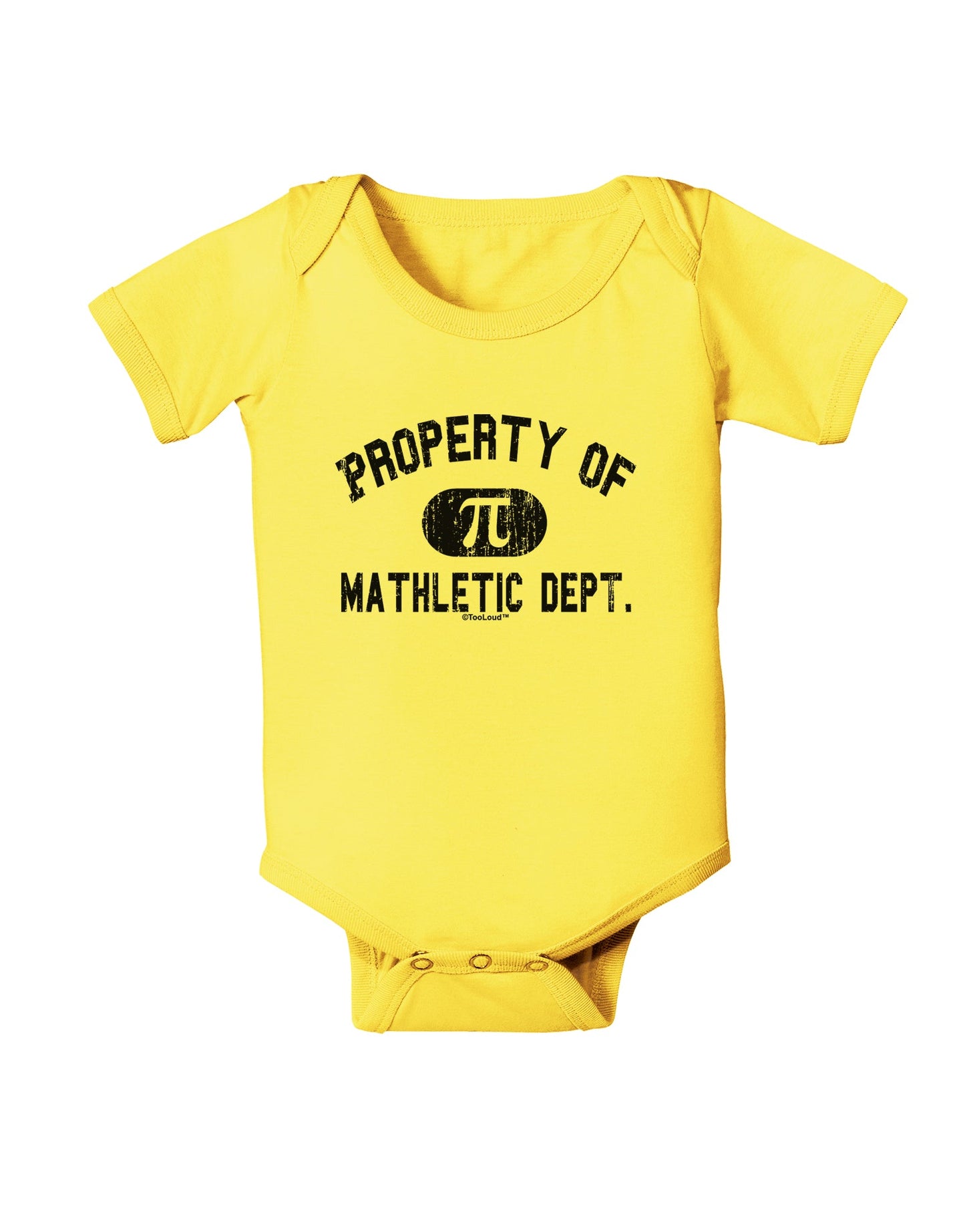 Mathletic Department Distressed Baby Romper Bodysuit by TooLoud-Baby Romper-TooLoud-Yellow-06-Months-Davson Sales