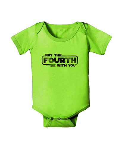 May The Fourth Be With You Baby Romper Bodysuit-Baby Romper-TooLoud-Lime-06-Months-Davson Sales