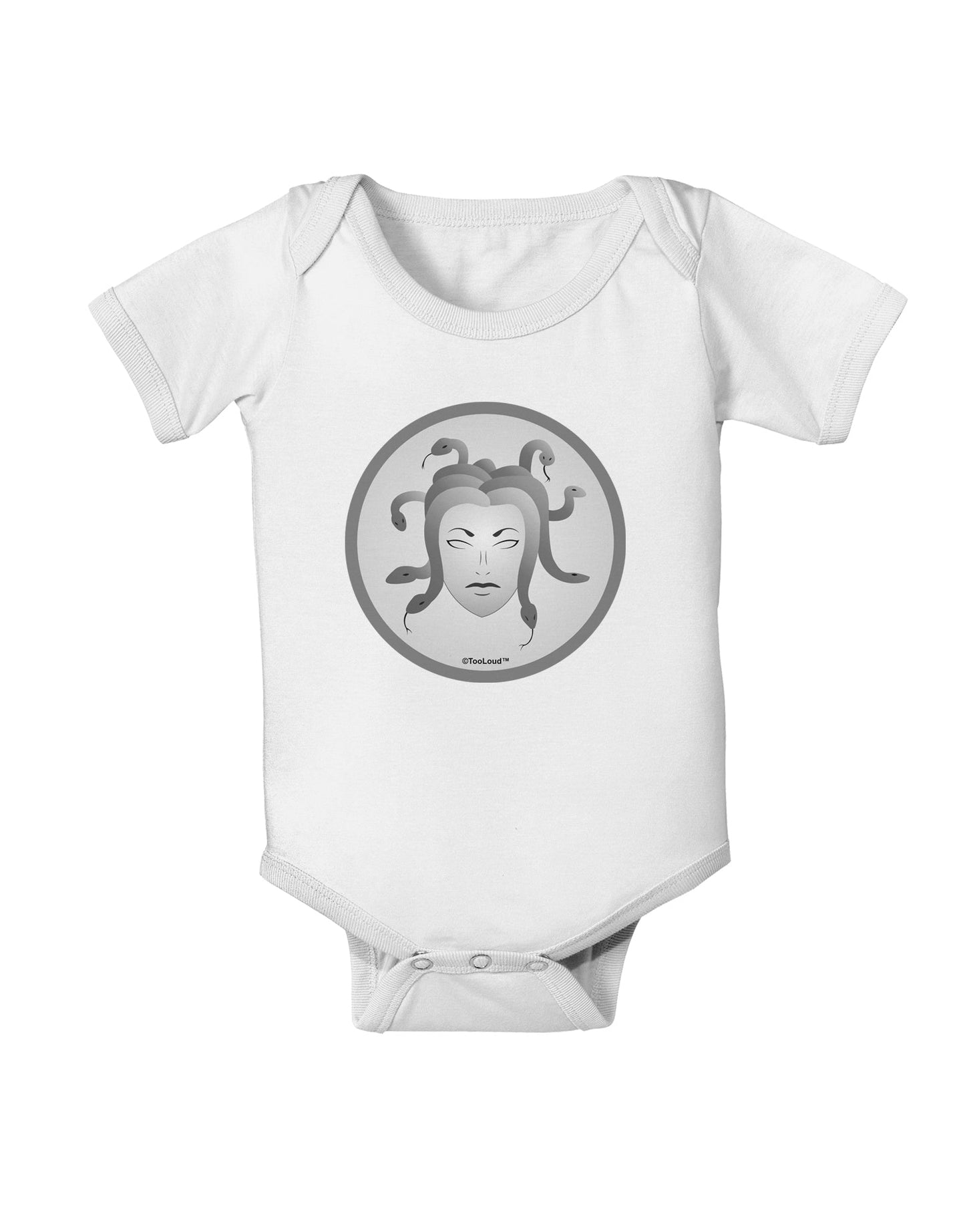 Medusa Head Coin - Greek Mythology Baby Romper Bodysuit by TooLoud-Baby Romper-TooLoud-White-06-Months-Davson Sales
