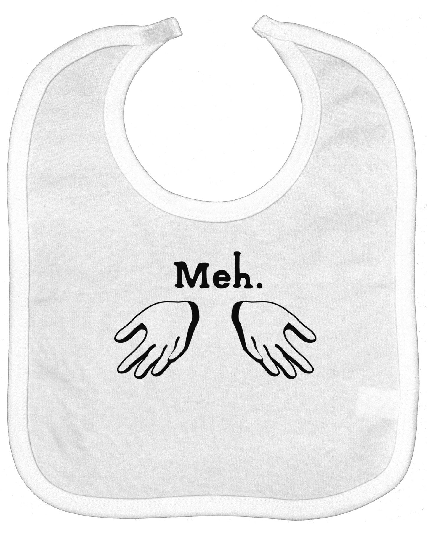 Meh with Hands Baby Bib
