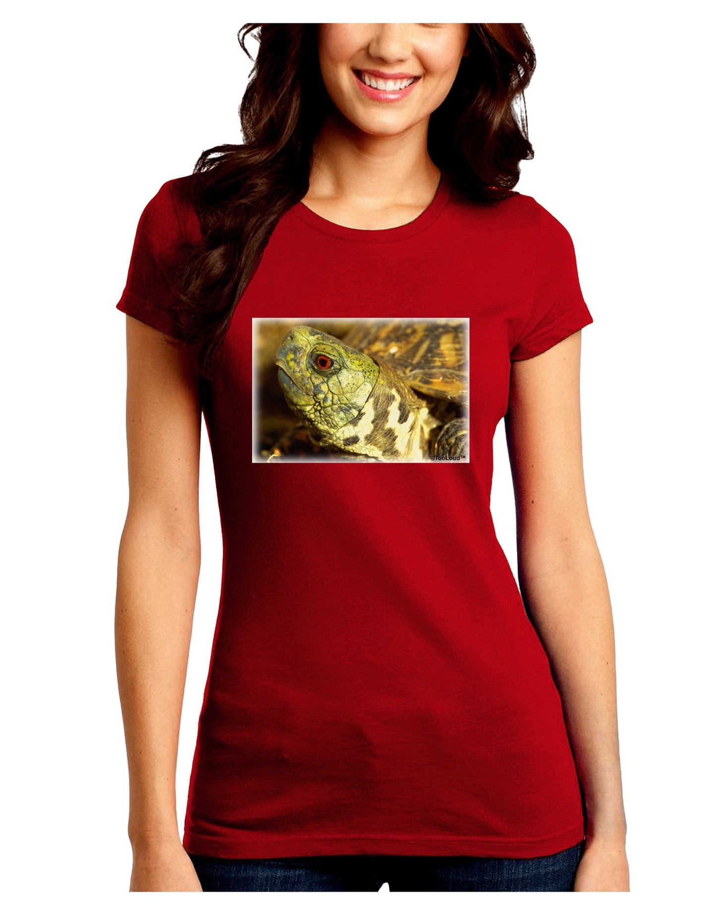 Menacing Turtle Juniors Petite Crew Dark T-Shirt-T-Shirts Juniors Tops-TooLoud-Red-Juniors Fitted Small-Davson Sales