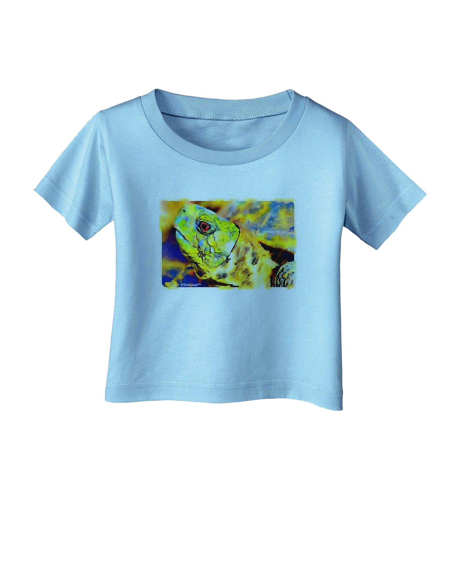 Menacing Turtle Watercolor Infant T-Shirt-Infant T-Shirt-TooLoud-Aquatic-Blue-06-Months-Davson Sales