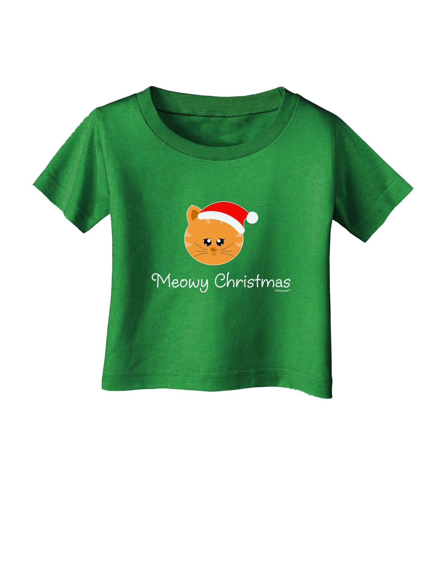 Meowy Christmas Cute Cat Santa Hat Infant T-Shirt Dark-Infant T-Shirt-TooLoud-Royal-Blue-06-Months-Davson Sales