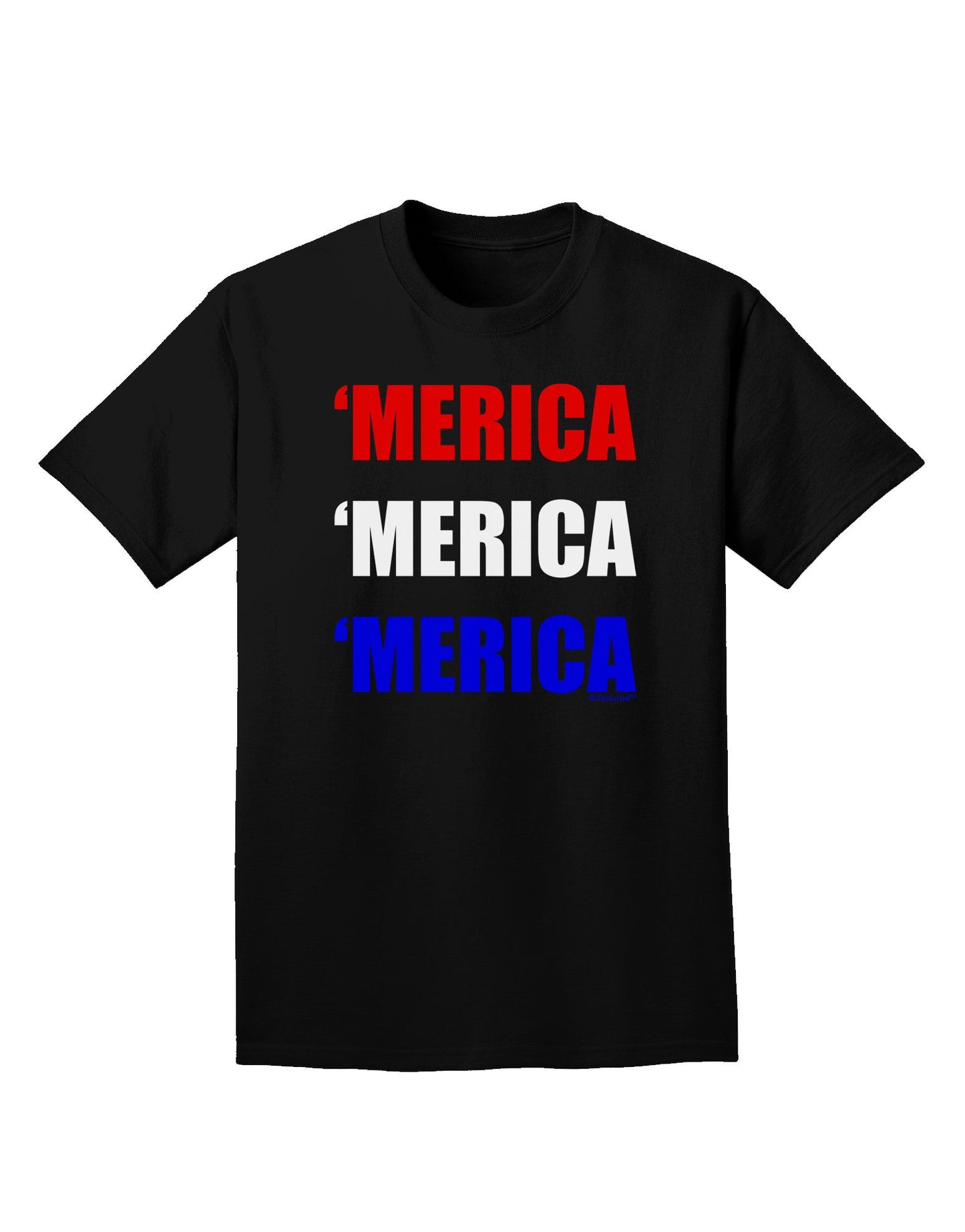 Merica Merica Merica - Red and Blue Adult Dark T-Shirt-Mens T-Shirt-TooLoud-Black-Small-Davson Sales