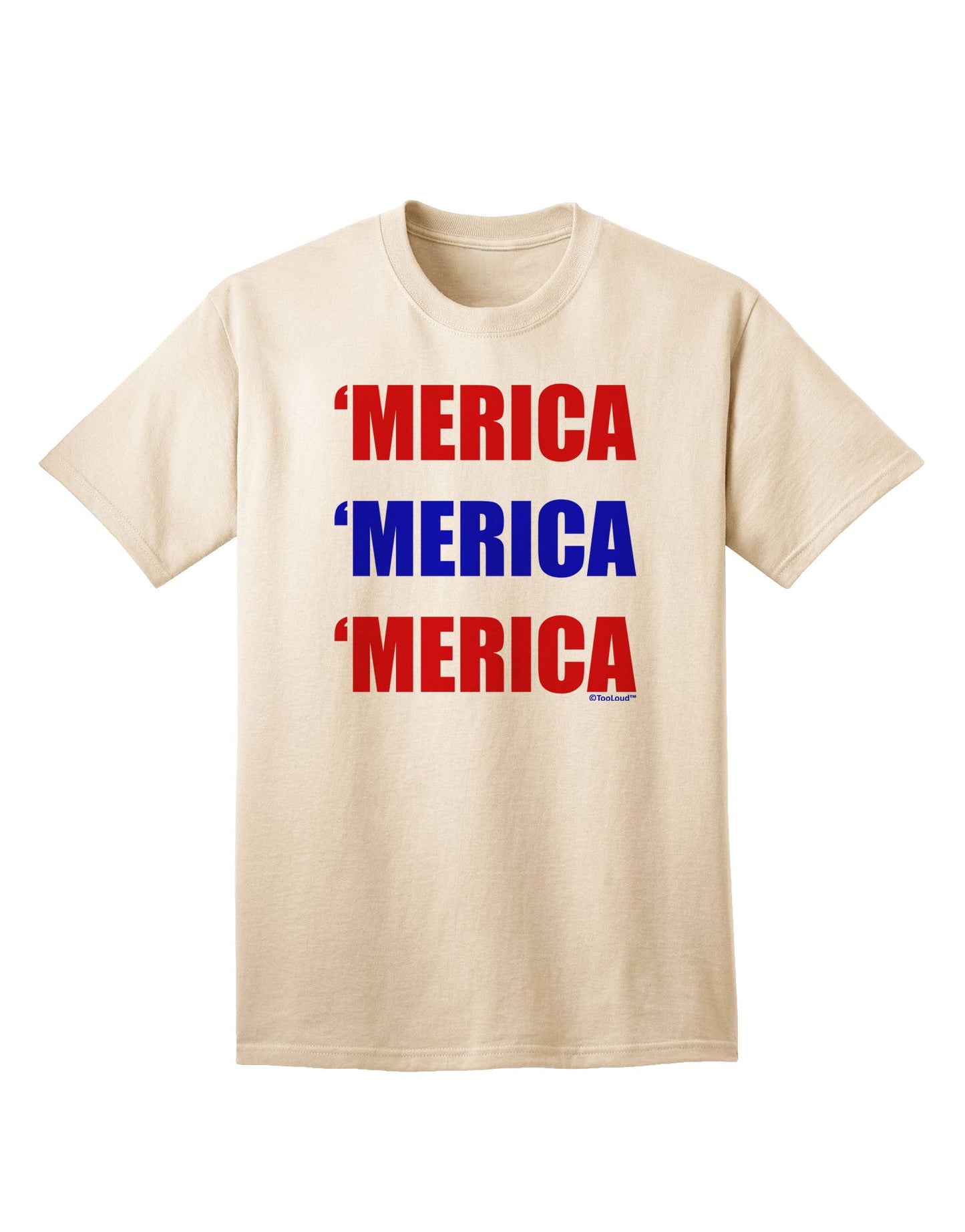 Merica Merica Merica - Red and Blue Adult T-Shirt-Mens T-Shirt-TooLoud-Natural-Small-Davson Sales