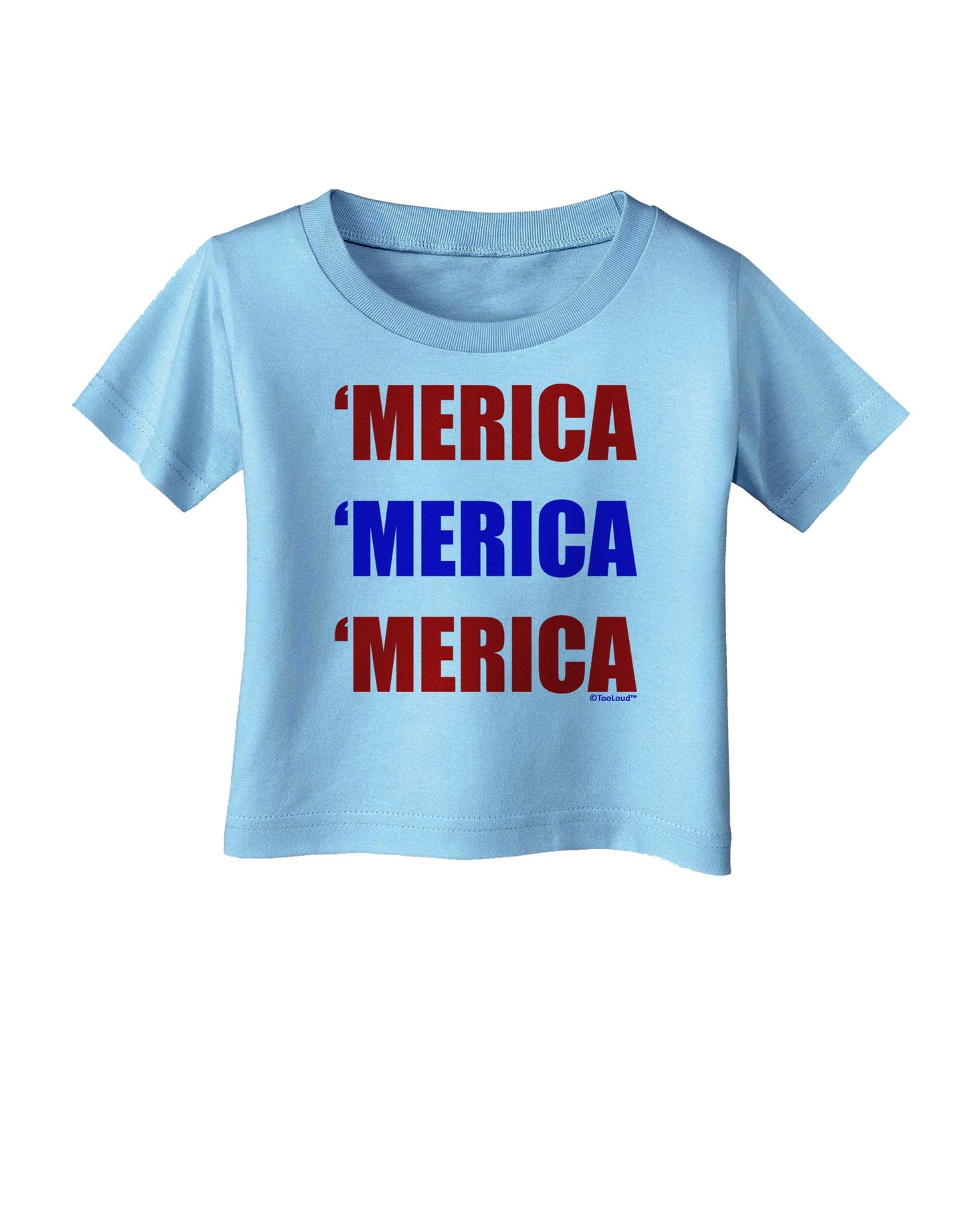Merica Merica Merica - Red and Blue Infant T-Shirt-Infant T-Shirt-TooLoud-Aquatic-Blue-06-Months-Davson Sales