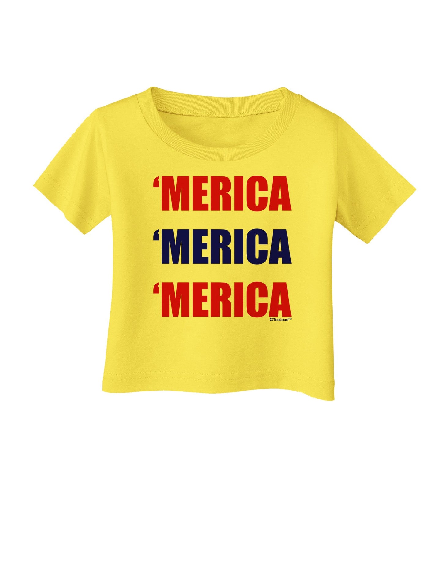 Merica Merica Merica - Red and Blue Infant T-Shirt-Infant T-Shirt-TooLoud-Yellow-06-Months-Davson Sales