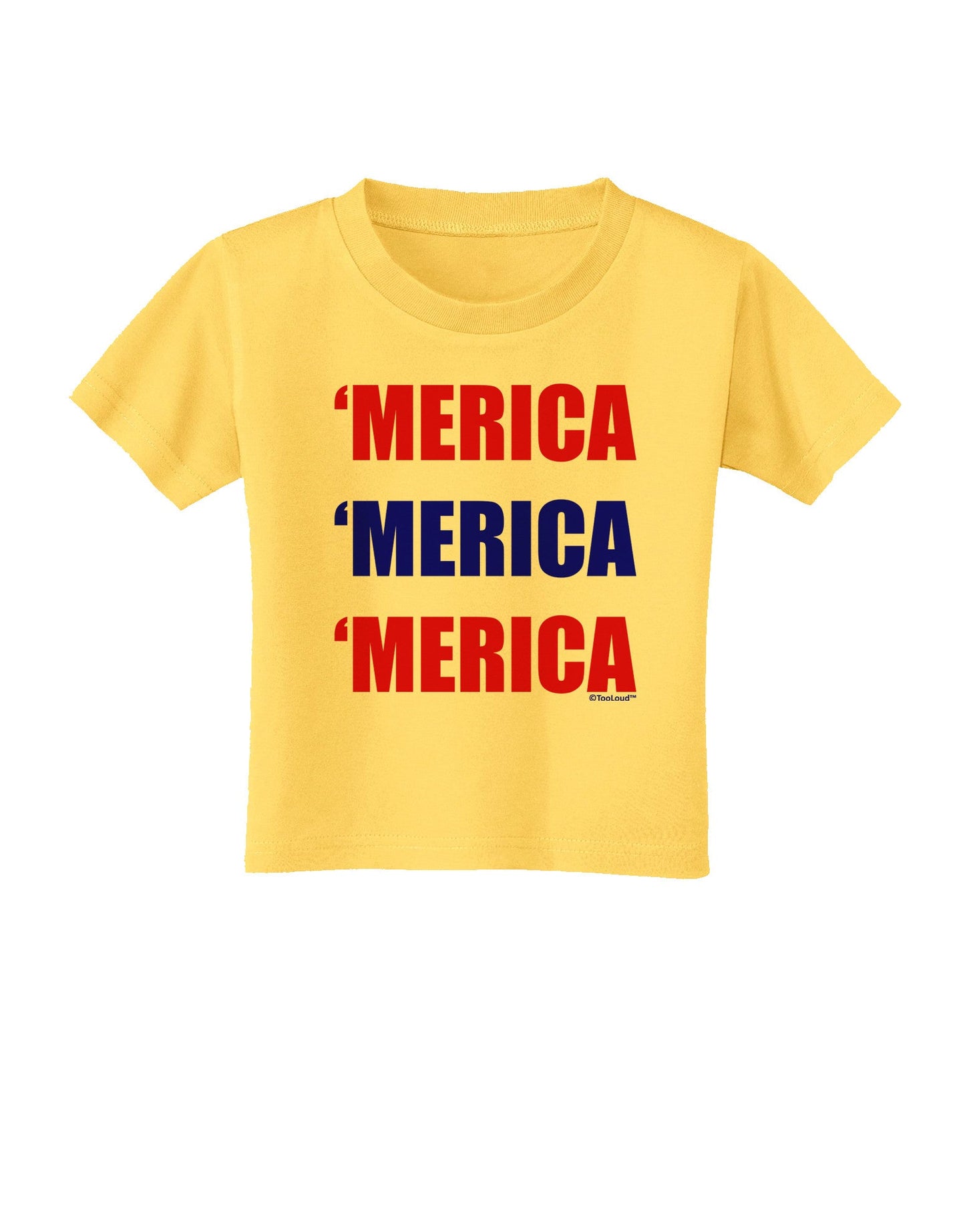 Merica Merica Merica - Red and Blue Toddler T-Shirt-Toddler T-Shirt-TooLoud-Yellow-2T-Davson Sales
