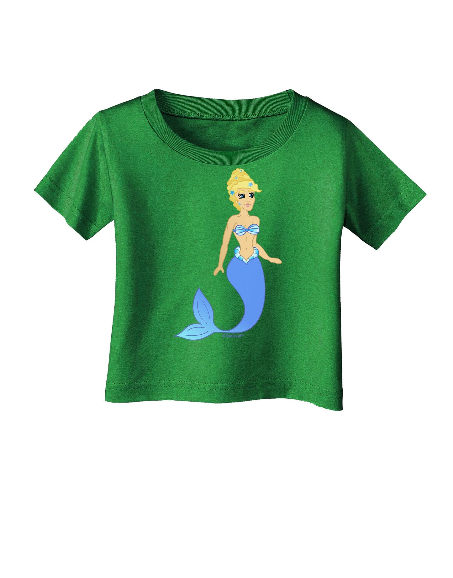 Mermaid Design - Blue Infant T-Shirt Dark-Infant T-Shirt-TooLoud-Clover-Green-06-Months-Davson Sales