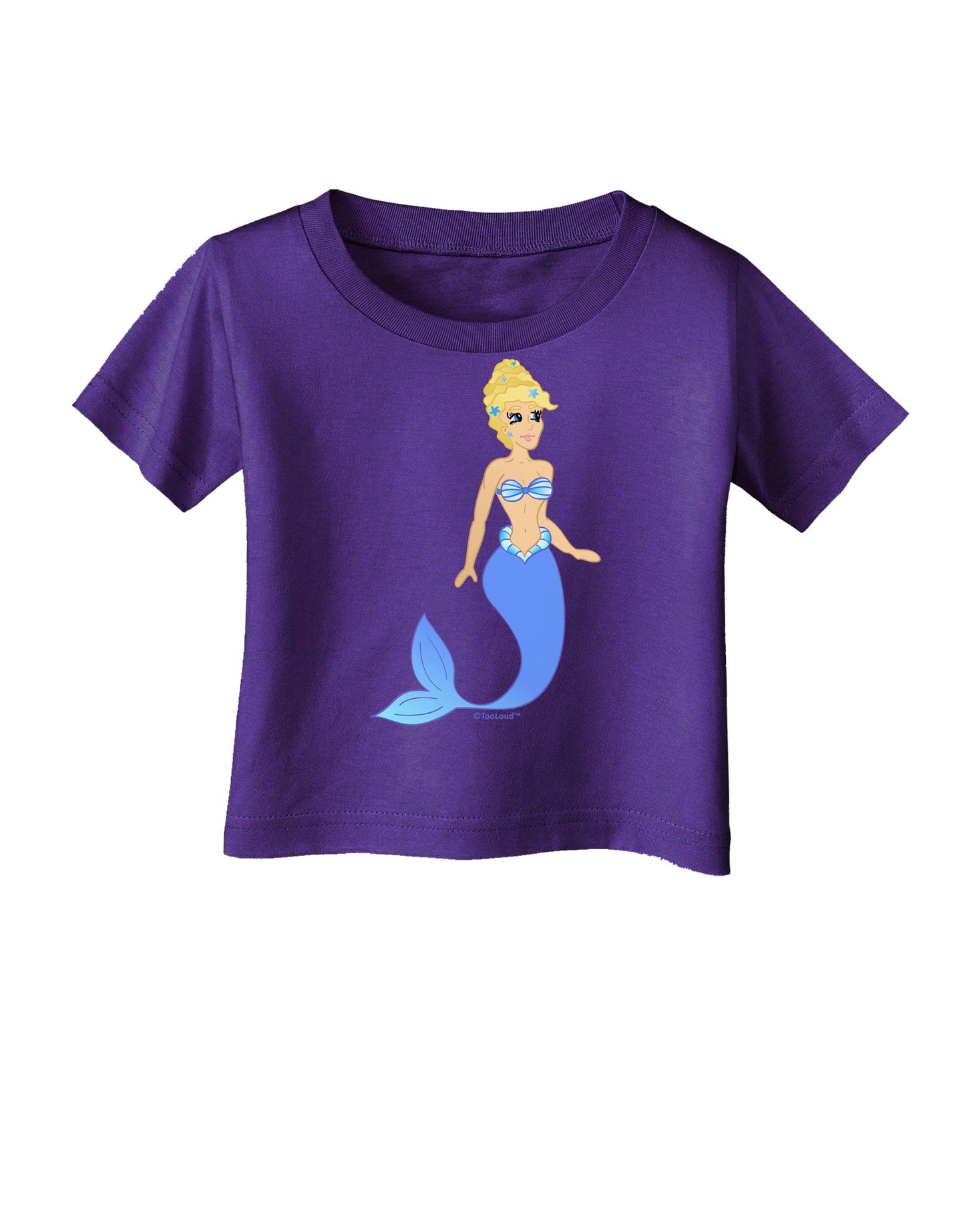 Mermaid Design - Blue Infant T-Shirt Dark-Infant T-Shirt-TooLoud-Purple-06-Months-Davson Sales