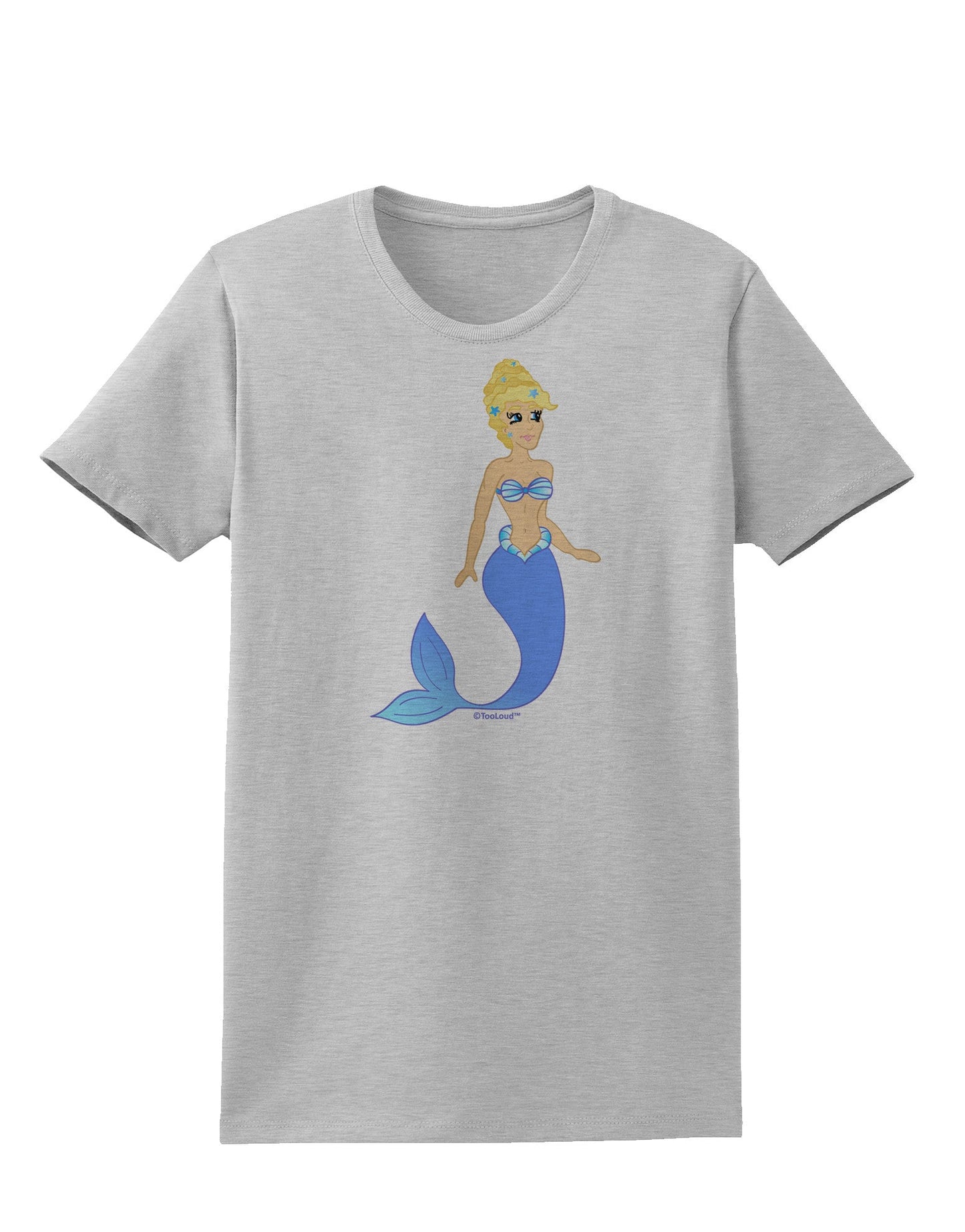 Mermaid Design - Blue Womens T-Shirt-Womens T-Shirt-TooLoud-AshGray-X-Small-Davson Sales