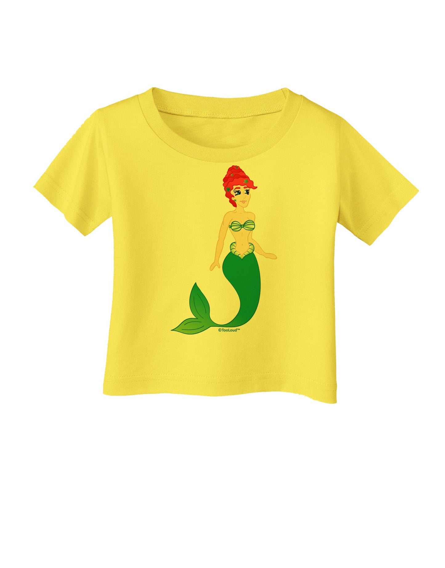 Mermaid Design - Green Infant T-Shirt-Infant T-Shirt-TooLoud-Yellow-06-Months-Davson Sales