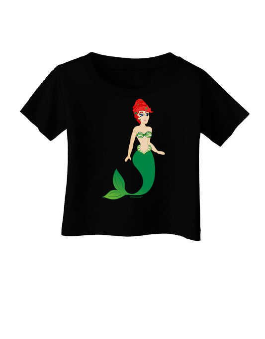 Mermaid Design - Green Infant T-Shirt Dark-Infant T-Shirt-TooLoud-Black-06-Months-Davson Sales