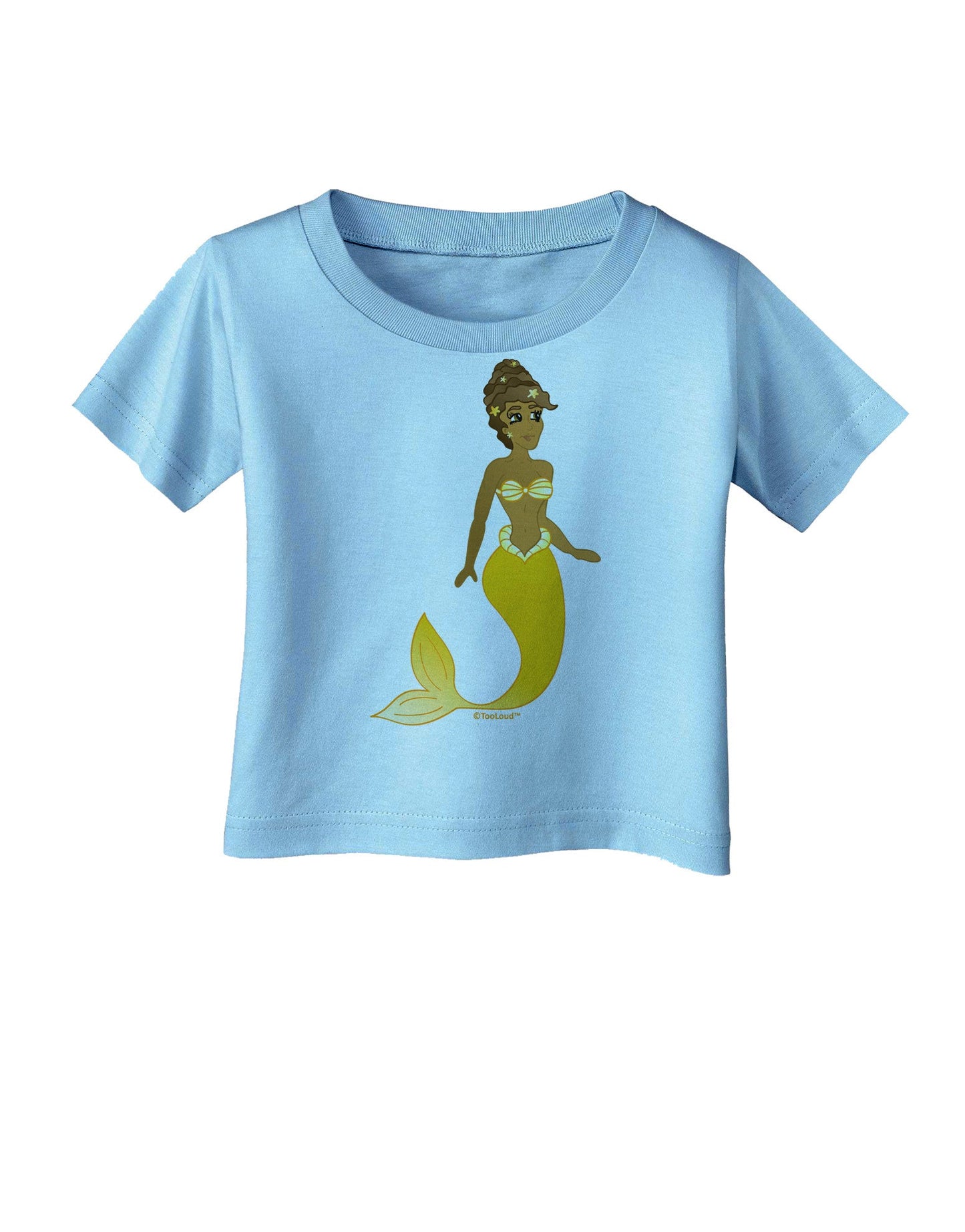 Mermaid Design - Yellow Infant T-Shirt-Infant T-Shirt-TooLoud-Aquatic-Blue-06-Months-Davson Sales