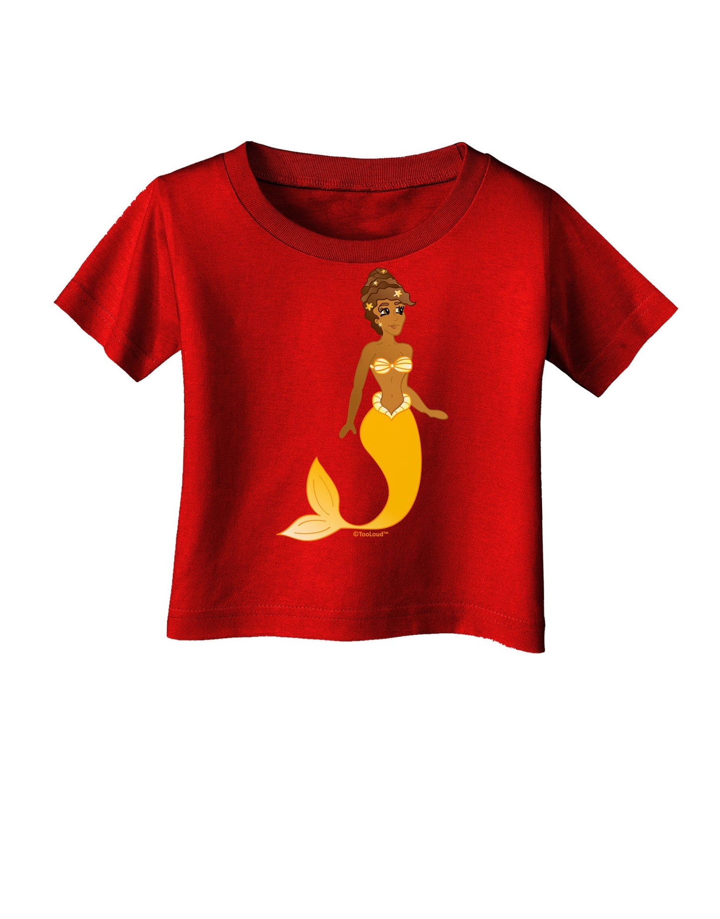 Mermaid Design - Yellow Infant T-Shirt Dark-Infant T-Shirt-TooLoud-Red-06-Months-Davson Sales