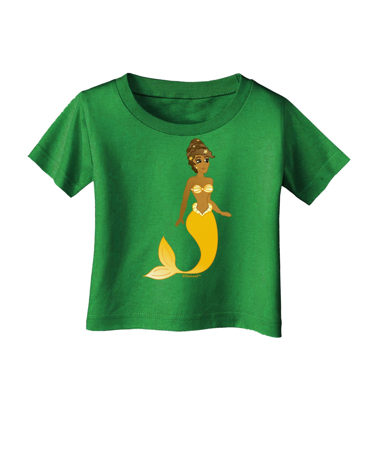 Mermaid Design - Yellow Infant T-Shirt Dark-Infant T-Shirt-TooLoud-Clover-Green-06-Months-Davson Sales