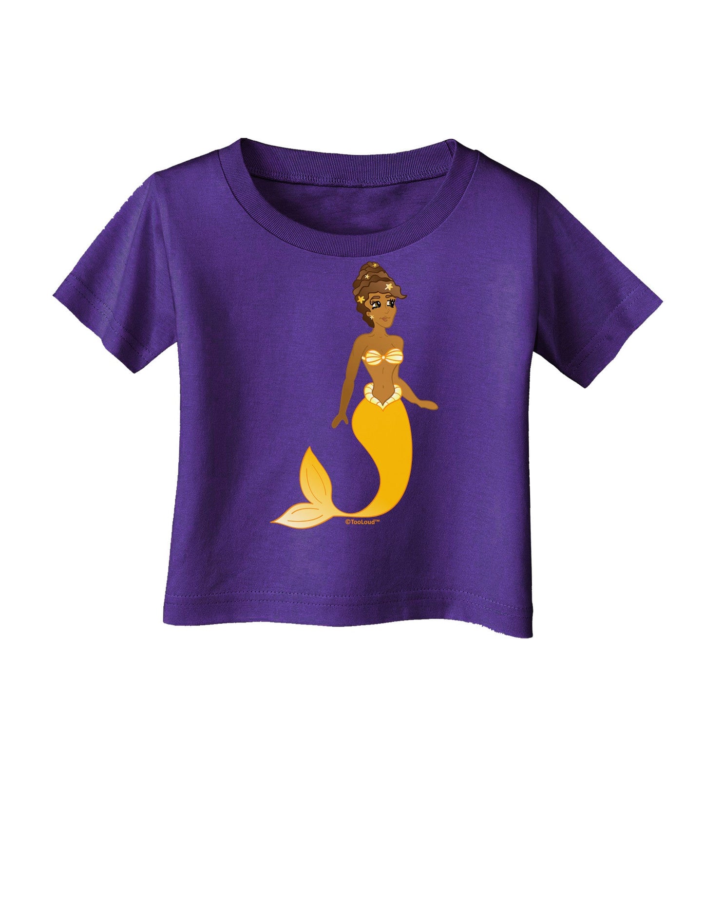 Mermaid Design - Yellow Infant T-Shirt Dark-Infant T-Shirt-TooLoud-Purple-06-Months-Davson Sales