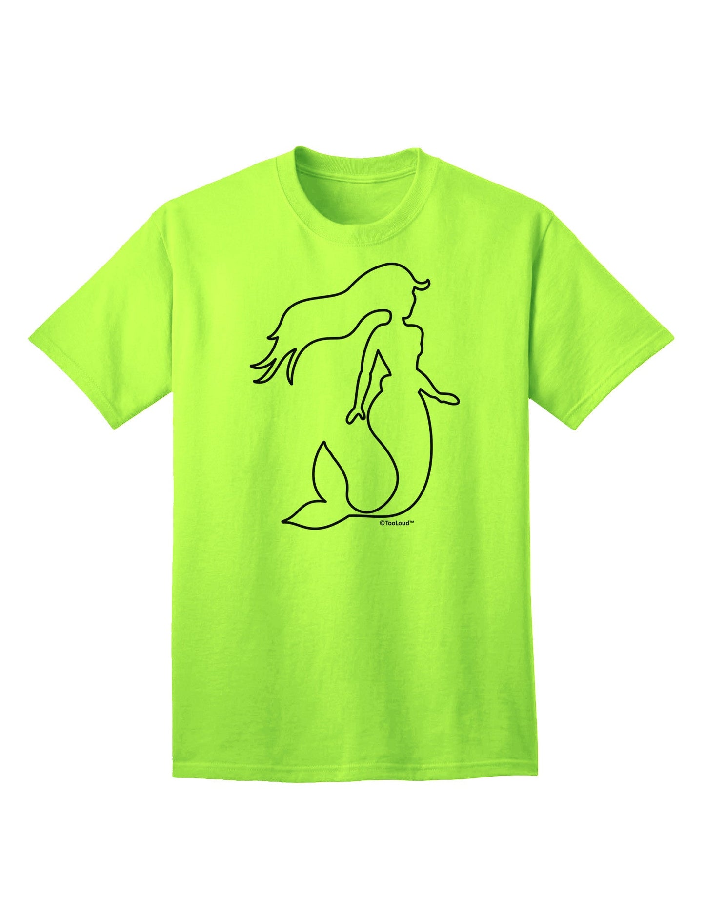 Mermaid Outline Adult T-Shirt-Mens T-Shirt-TooLoud-Neon-Green-Small-Davson Sales
