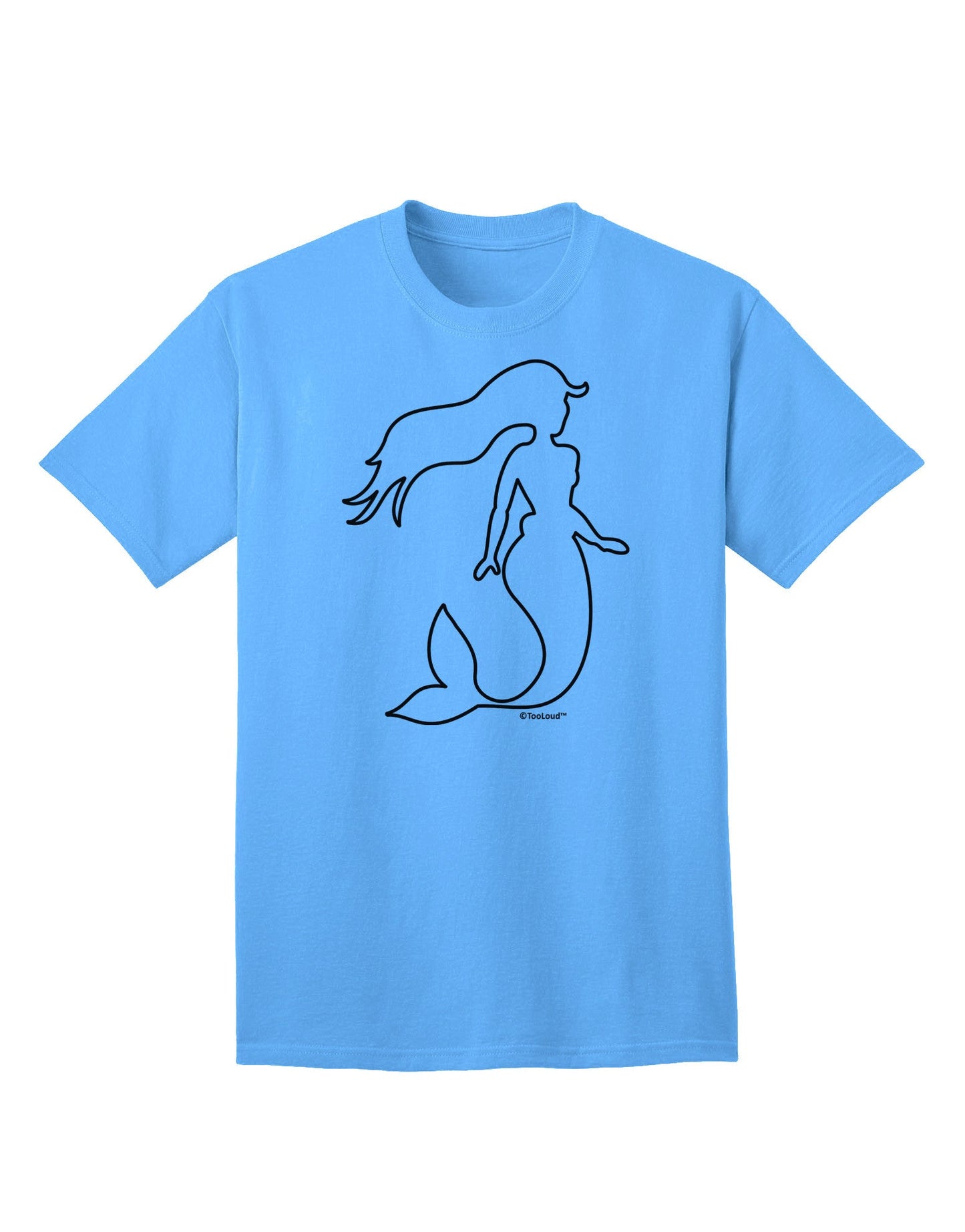 Mermaid Outline Adult T-Shirt-Mens T-Shirt-TooLoud-Aquatic-Blue-Small-Davson Sales