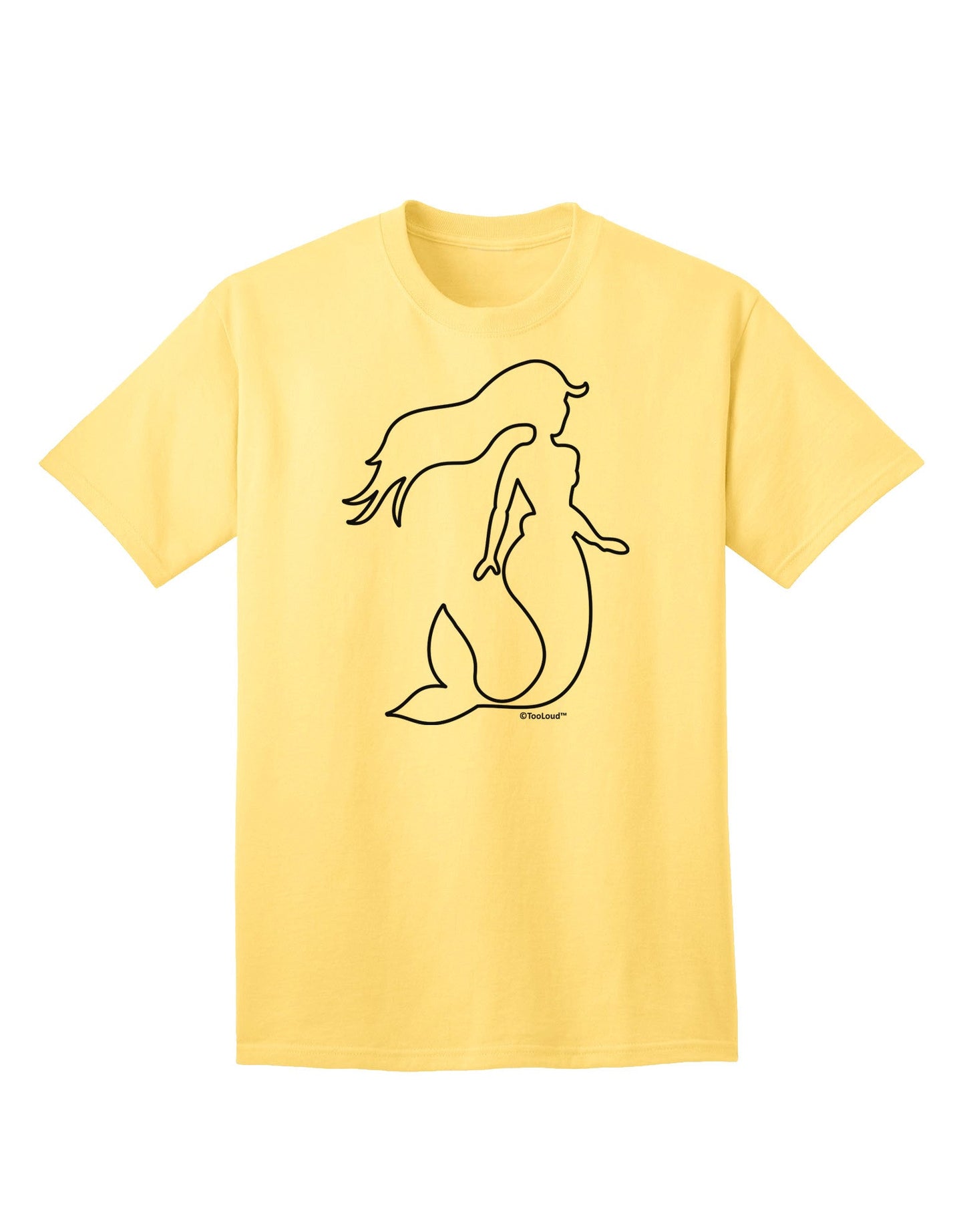 Mermaid Outline Adult T-Shirt-Mens T-Shirt-TooLoud-Yellow-Small-Davson Sales