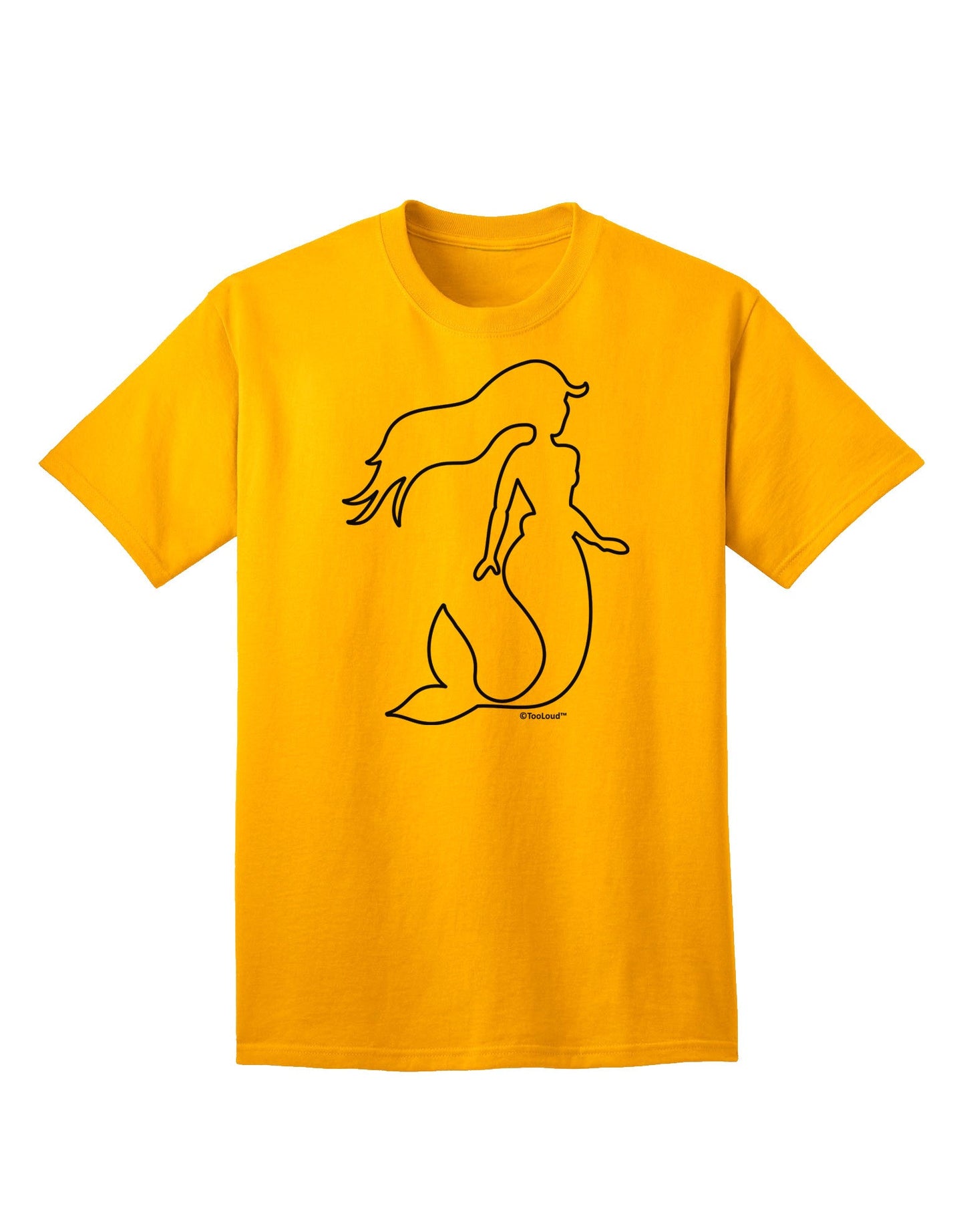 Mermaid Outline Adult T-Shirt-Mens T-Shirt-TooLoud-Gold-Small-Davson Sales