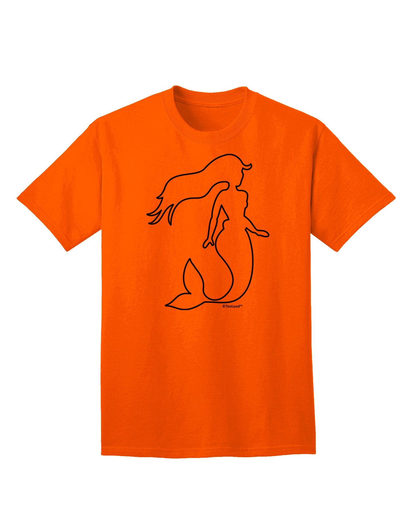 Mermaid Outline Adult T-Shirt-Mens T-Shirt-TooLoud-Orange-Small-Davson Sales
