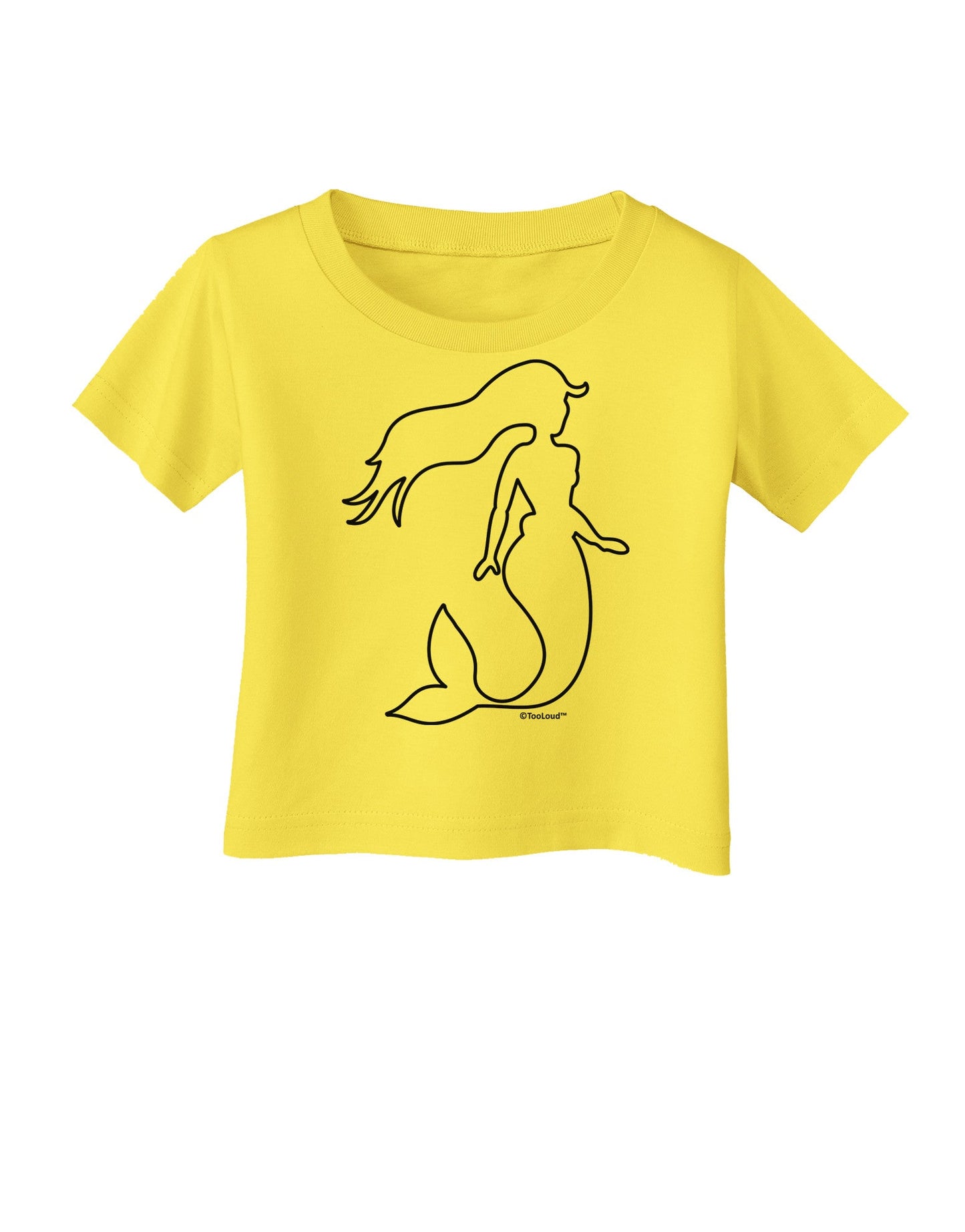 Mermaid Outline Infant T-Shirt-Infant T-Shirt-TooLoud-Yellow-06-Months-Davson Sales