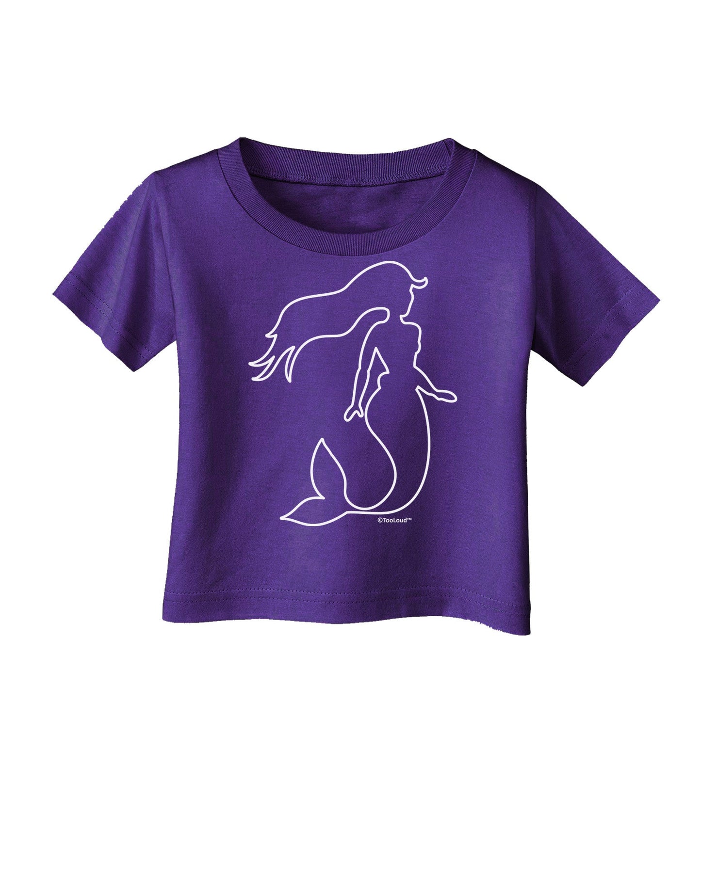 Mermaid Outline Infant T-Shirt Dark-Infant T-Shirt-TooLoud-Purple-06-Months-Davson Sales