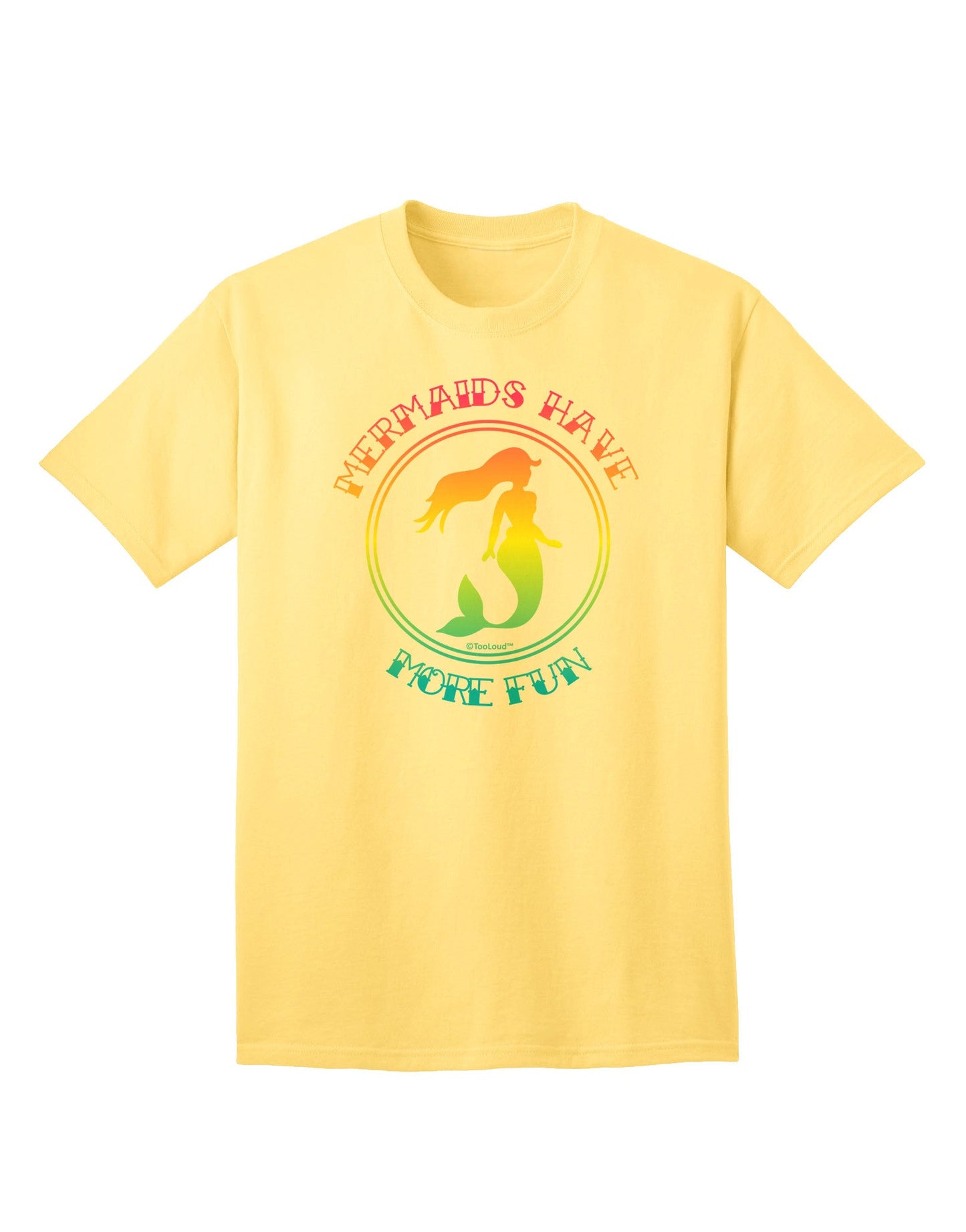 Mermaids Have More Fun - Beachy Colors Adult T-Shirt-Mens T-Shirt-TooLoud-Yellow-Small-Davson Sales