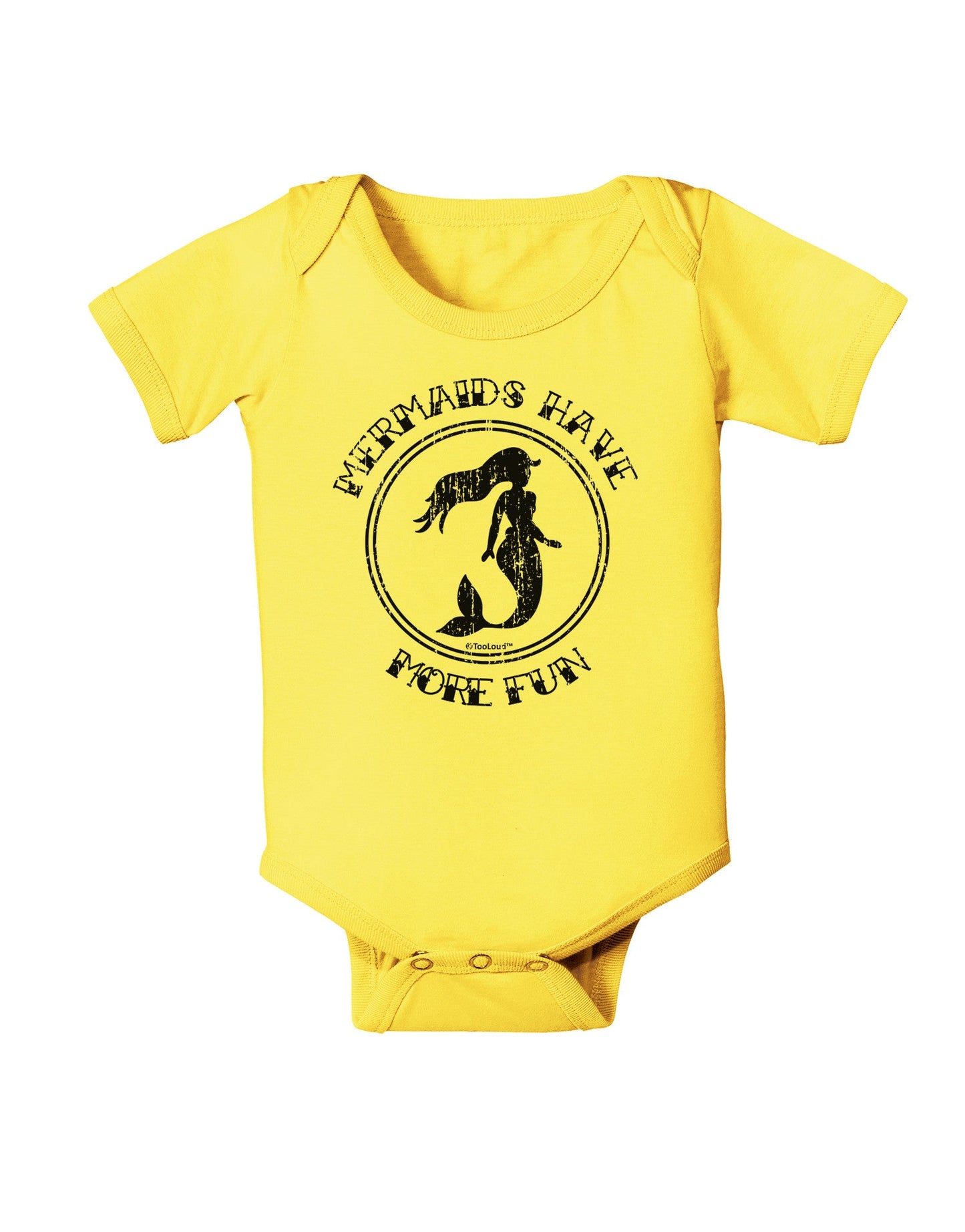 Mermaids Have More Fun - Distressed Baby Romper Bodysuit-Baby Romper-TooLoud-Yellow-06-Months-Davson Sales