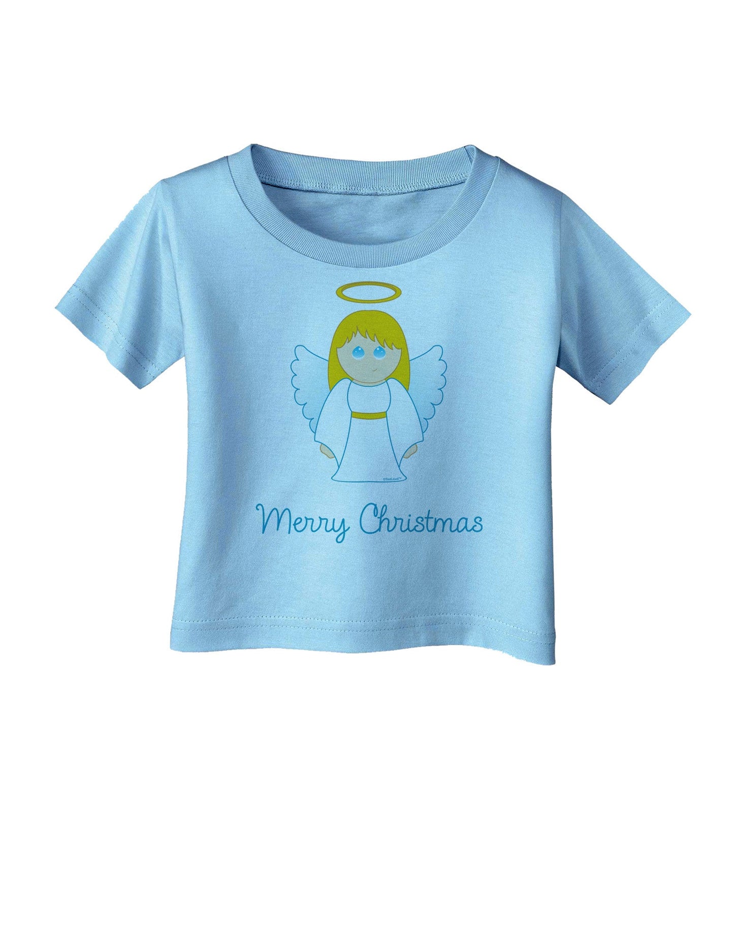 Merry Christmas Cute Angel Girl Infant T-Shirt-Infant T-Shirt-TooLoud-Aquatic-Blue-06-Months-Davson Sales