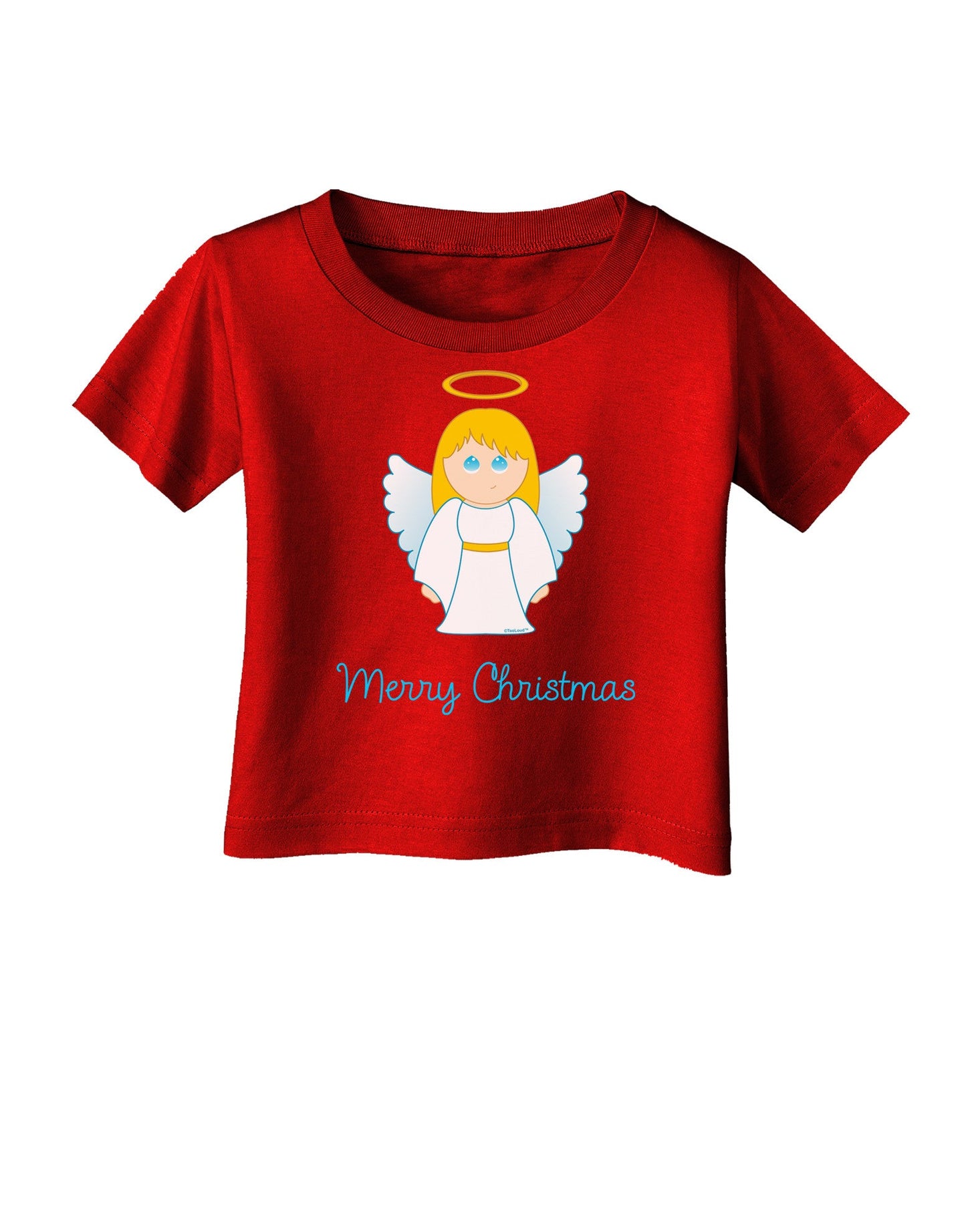 Merry Christmas Cute Angel Girl Infant T-Shirt Dark-Infant T-Shirt-TooLoud-Clover-Green-06-Months-Davson Sales