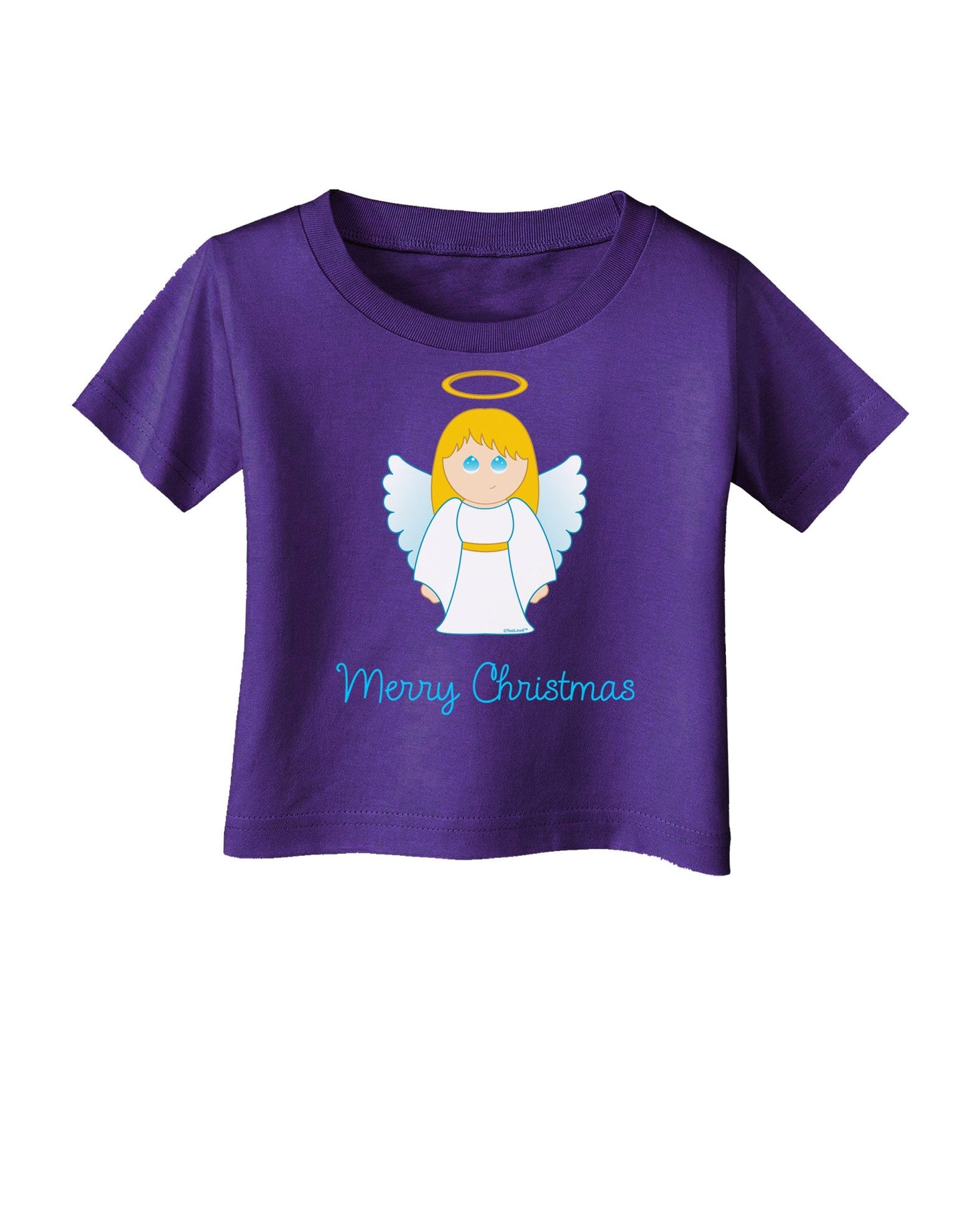 Merry Christmas Cute Angel Girl Infant T-Shirt Dark-Infant T-Shirt-TooLoud-Purple-06-Months-Davson Sales