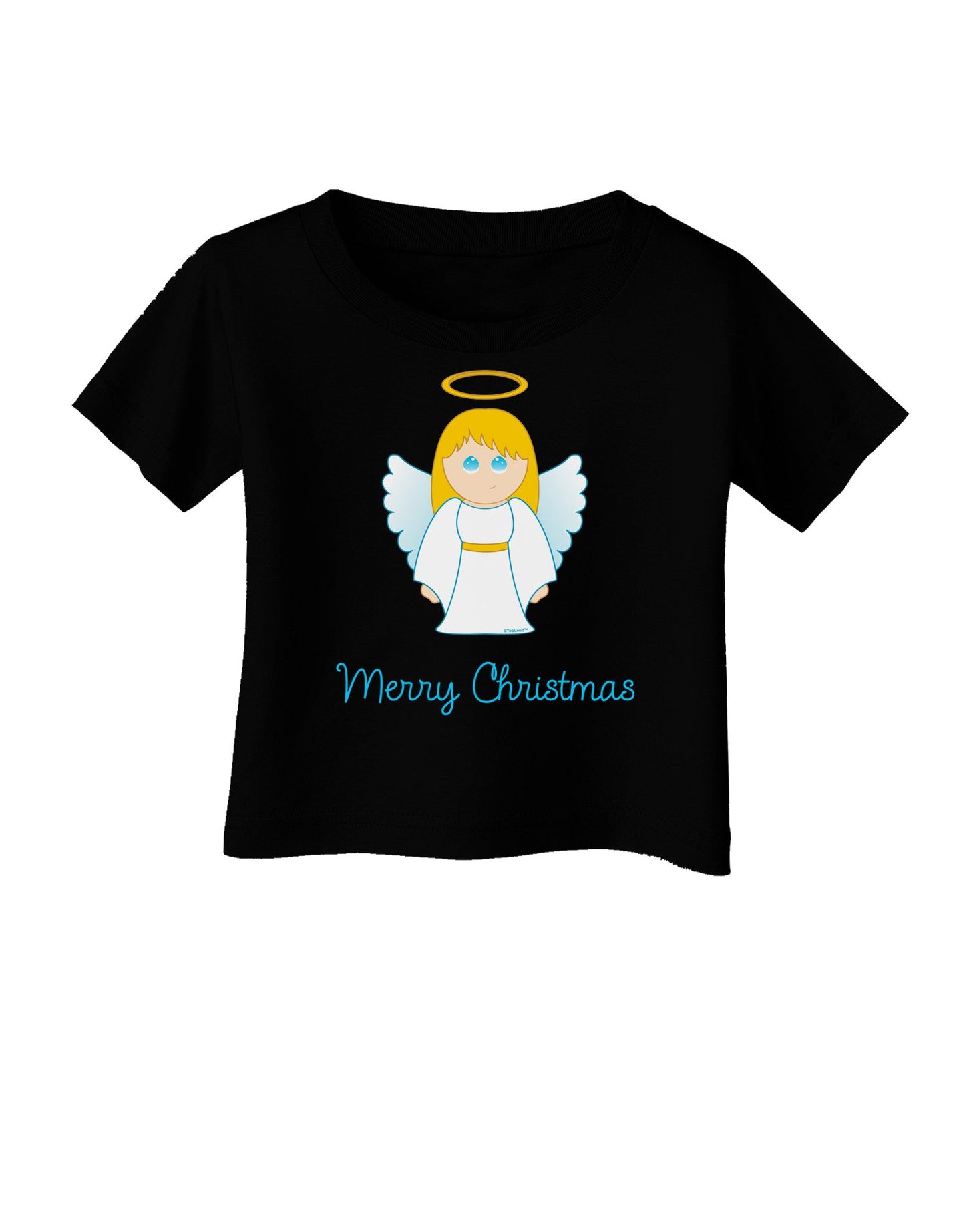 Merry Christmas Cute Angel Girl Infant T-Shirt Dark-Infant T-Shirt-TooLoud-Black-06-Months-Davson Sales