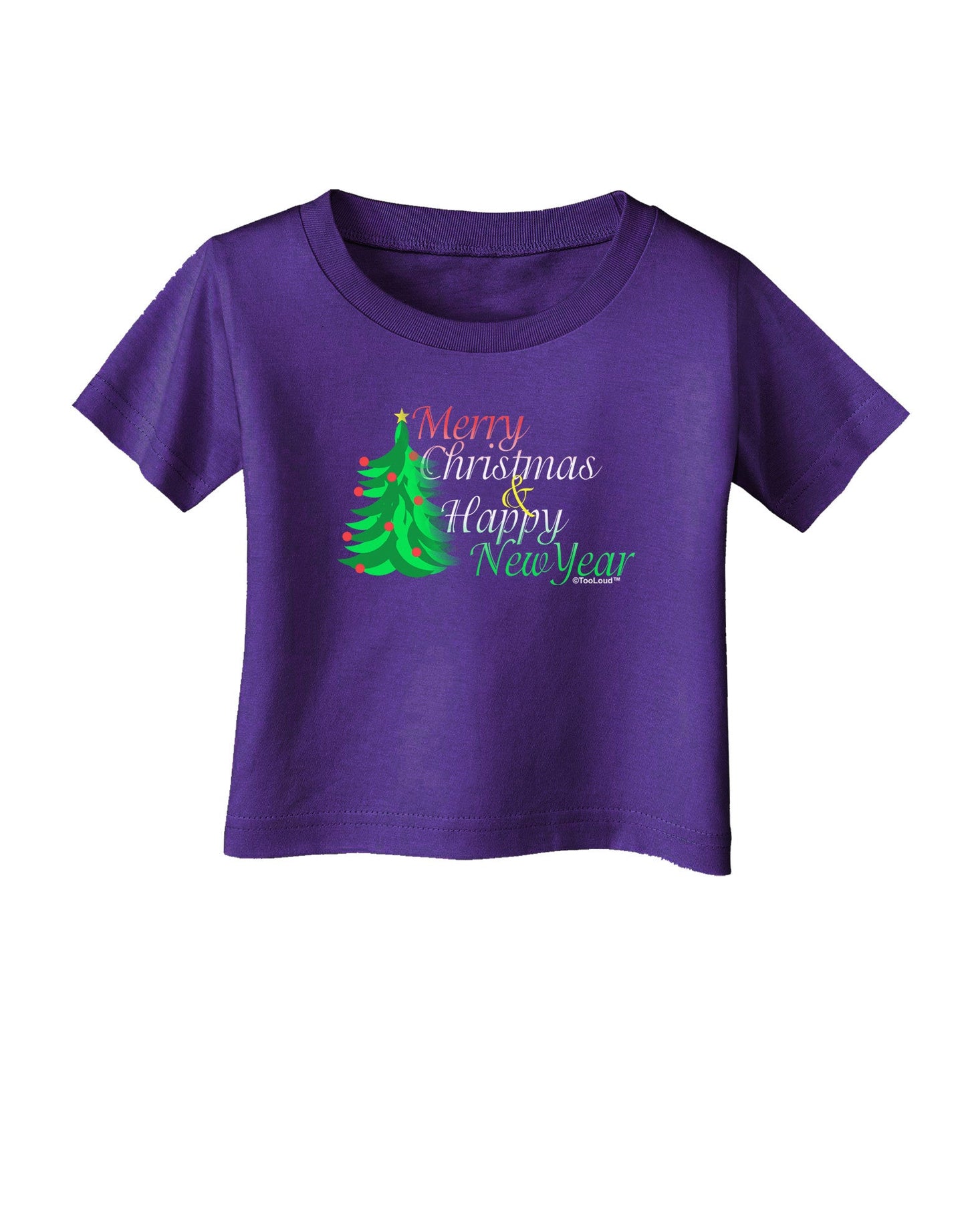 Merry Christmas & Happy New Year Infant T-Shirt Dark-Infant T-Shirt-TooLoud-Purple-06-Months-Davson Sales