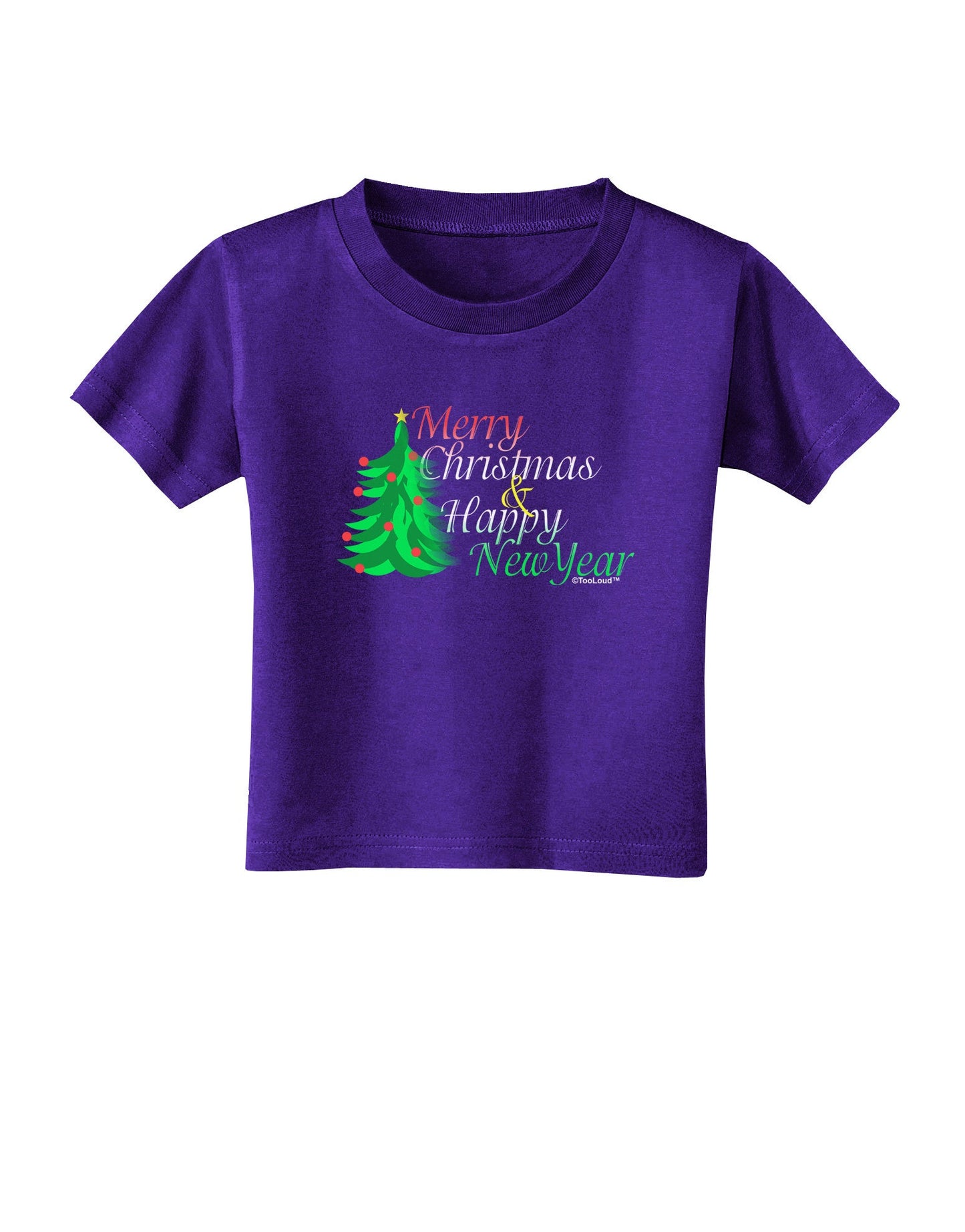 Merry Christmas & Happy New Year Toddler T-Shirt Dark-Toddler T-Shirt-TooLoud-Purple-2T-Davson Sales