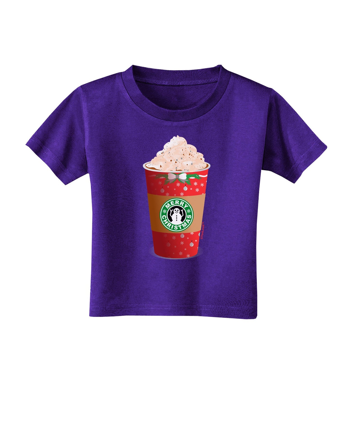 Merry Christmas Latte Cup Toddler T-Shirt Dark-Toddler T-Shirt-TooLoud-Purple-2T-Davson Sales